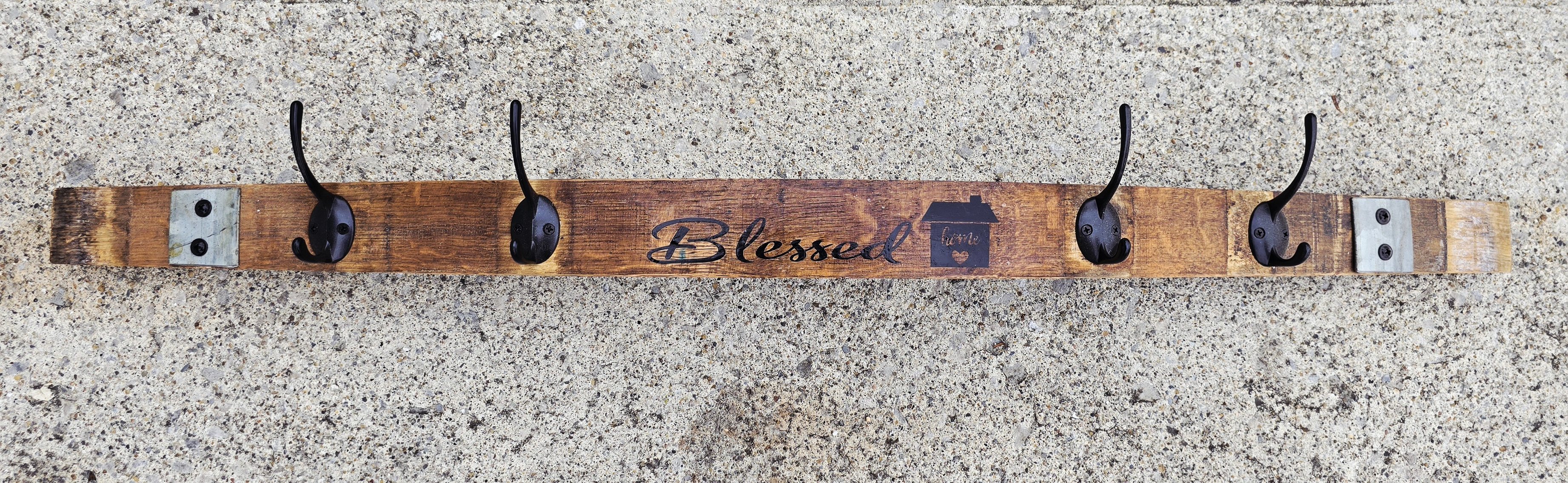 Barn - 🍷 Vand Creations – “Blessed Home” Banded Wine Barrel Coat Rack 🍷 ...