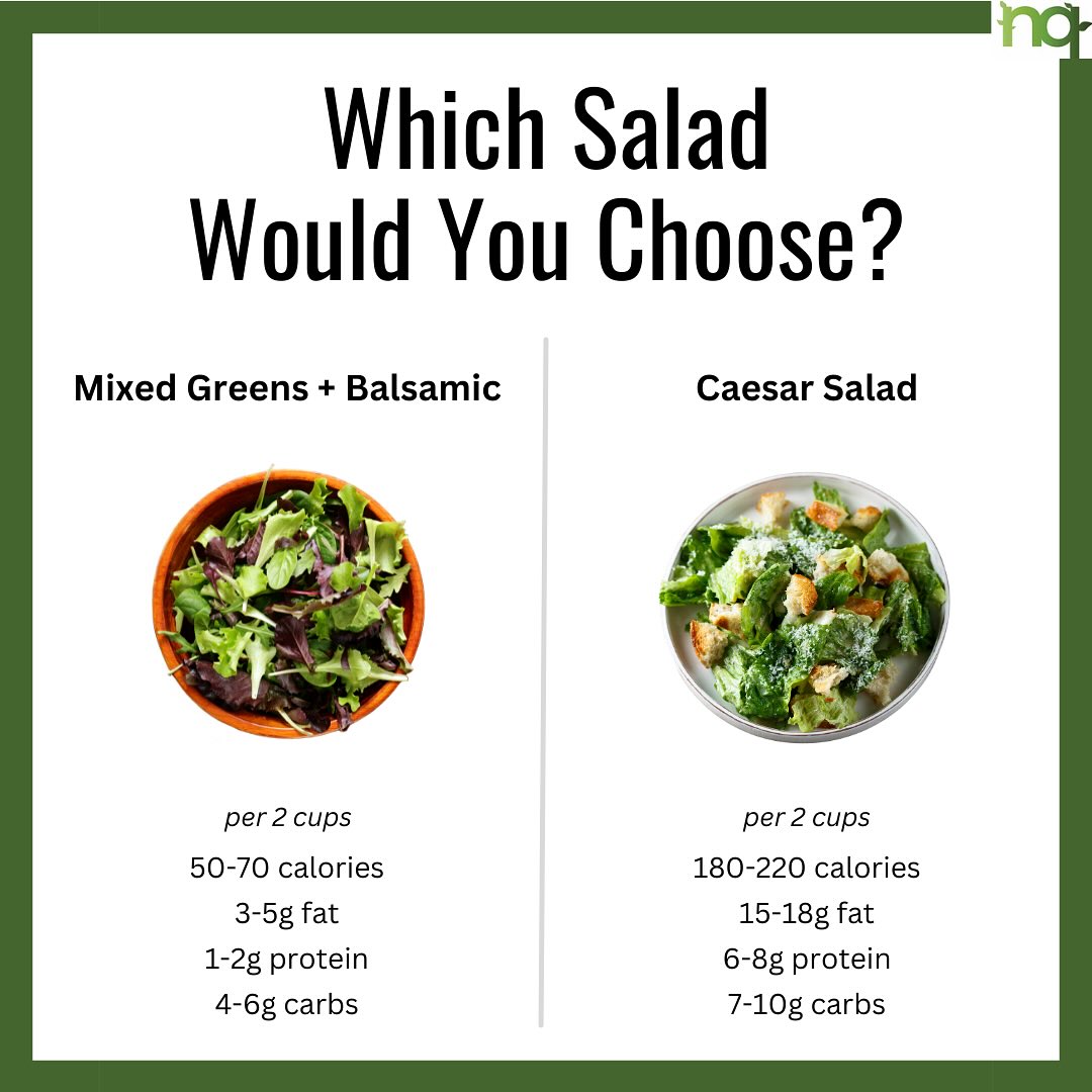 🥗 Salads are good ways to get veggies into your daily routine. Sometimes a salad can be very healthy and other times it can be unintended calorie bomb! This is especially true