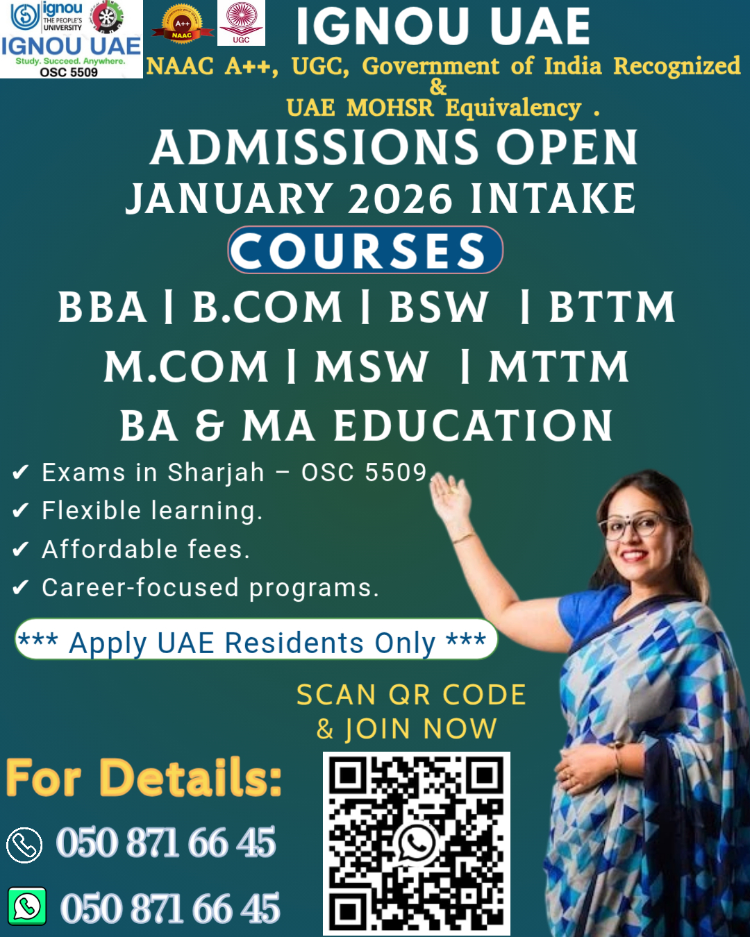 Emirates - 🎓 IGNOU UAE – OSC 5509, Sharjah. Admissions Open | January ...