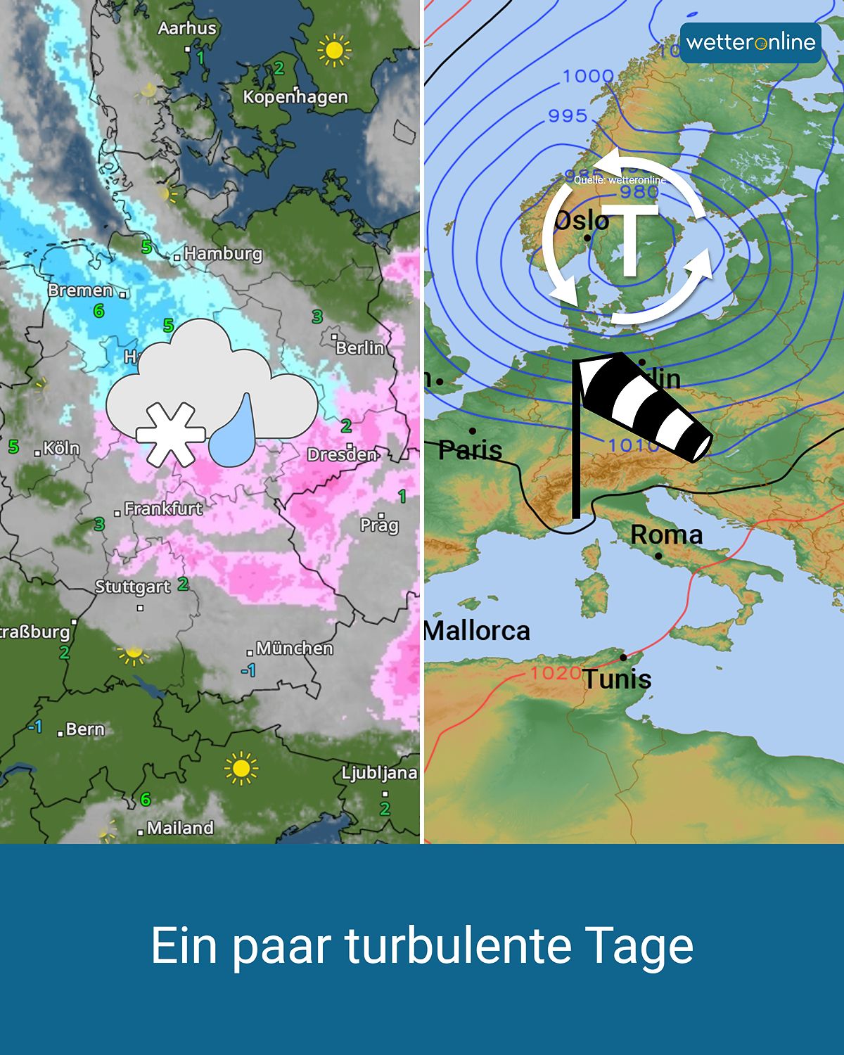 WetterOnline - Ab dem Jahreswechsel kommt Bewegung ins Wetter 🌬️🌧️ ️ An ...