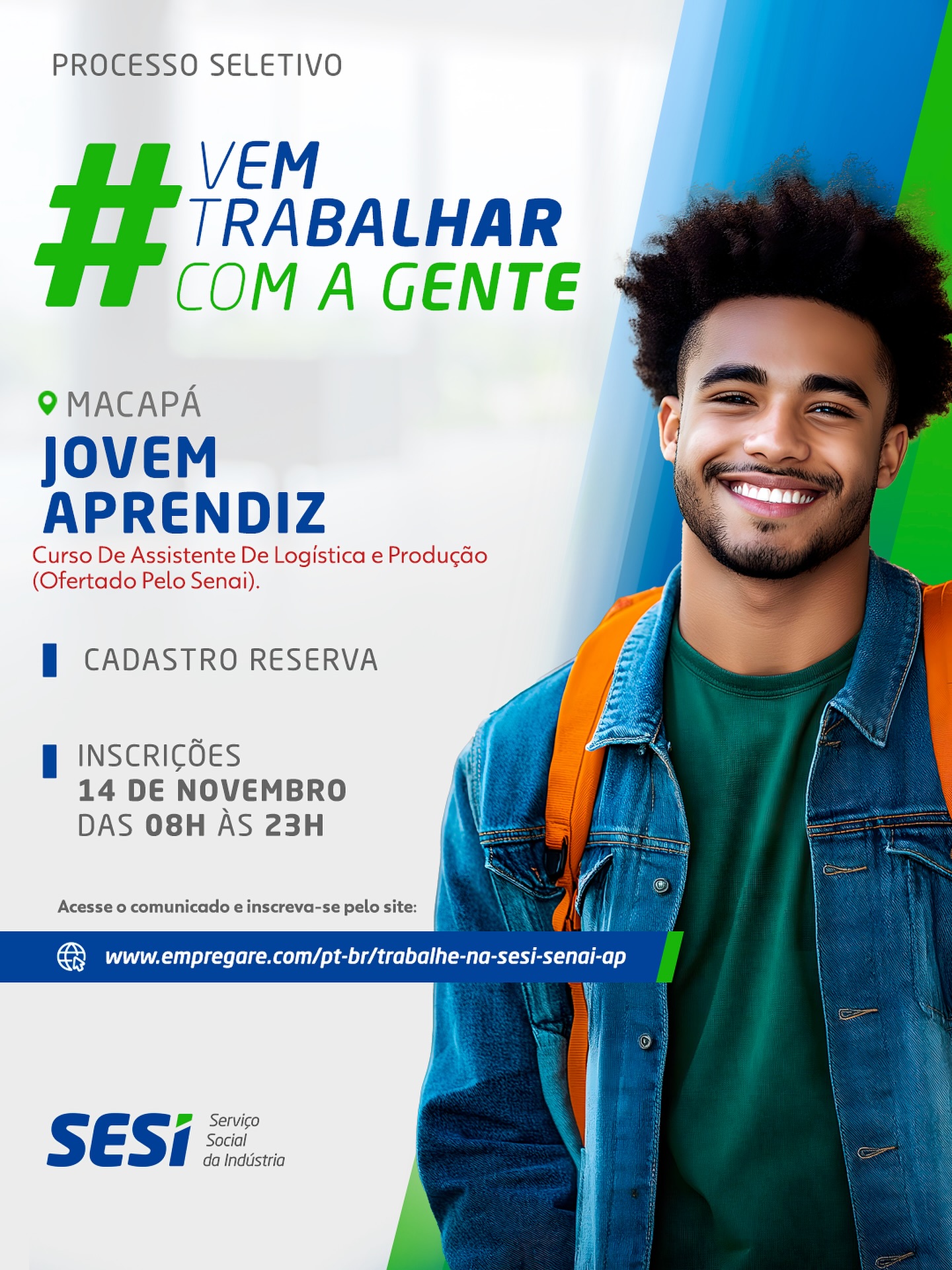 SESI - 🏽 PROCESSO SELETIVO SESI-AP 2025/2026 💼 Jovem Aprendiz 📇 1 vaga ...