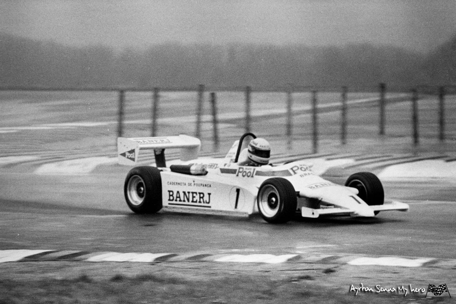 Year 1983 Formula 3 at Thruxton Ayrton Senna hugs his mother Neide