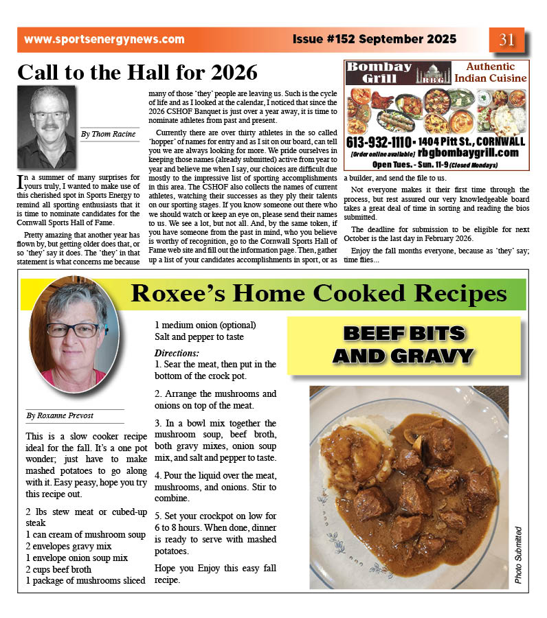 Sports - Call to the Hall for 2026 with Thom Racine along with Roxee’s ...