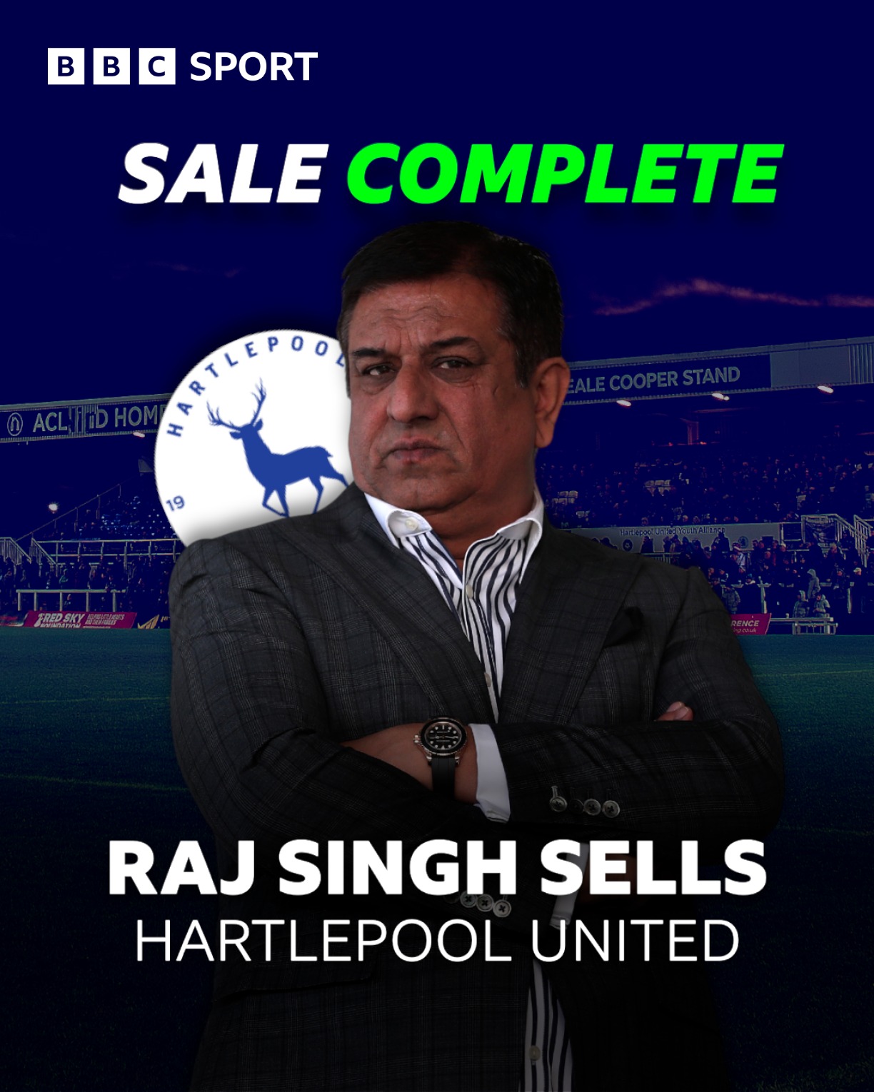 BBC - BREAKING 🚨 Raj Singh has officially sold Hartlepool United ...