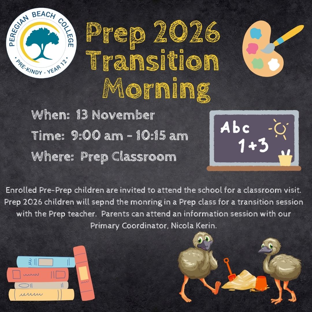 Peregian - 🌟 Prep 2026 Transition Morning 🌟 We’re excited to welcome ...