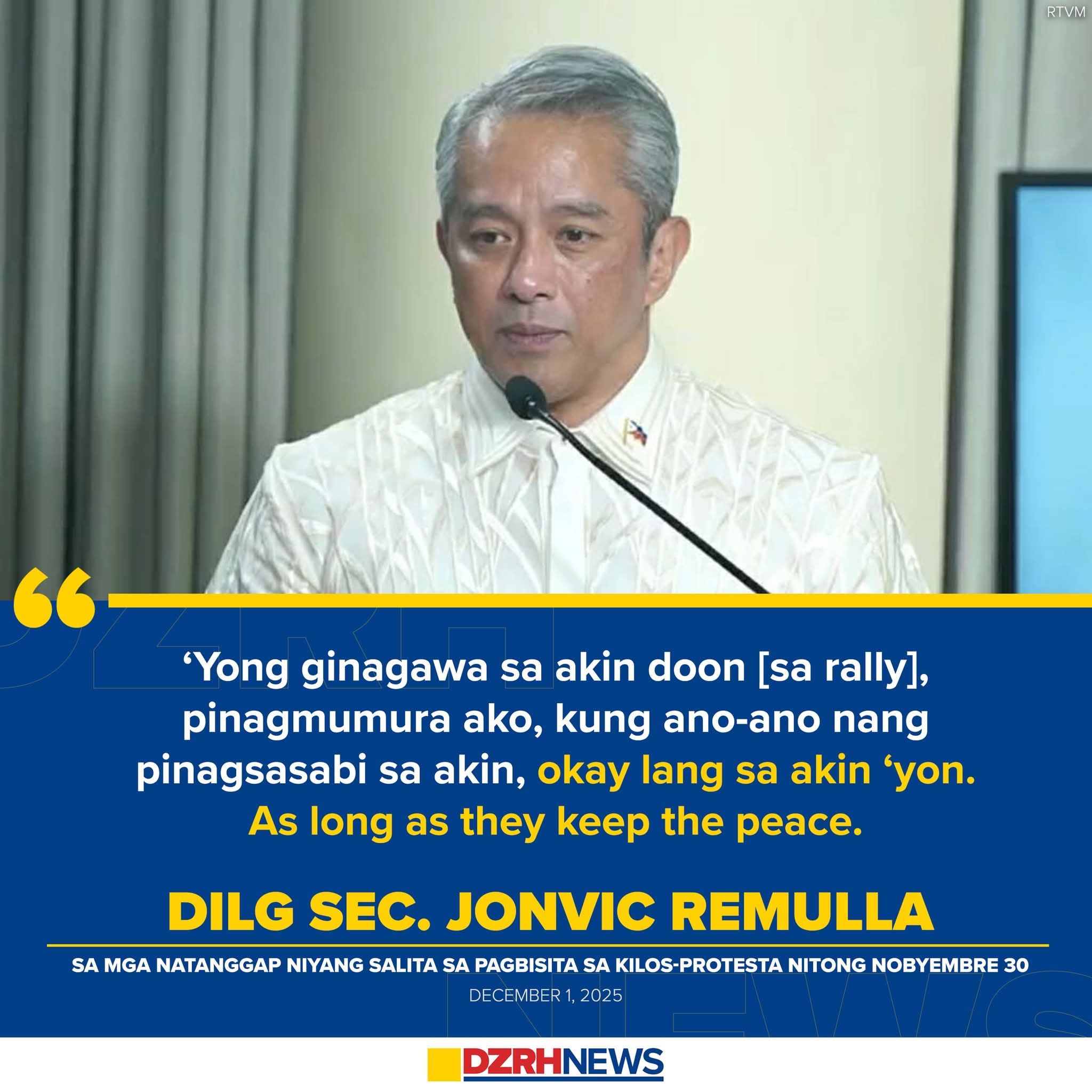 DZRH - Wala umanong epekto kay DILG Secretary Jonvic Remulla ang mga ...