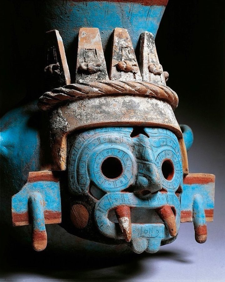 Tlaloc depicted in ancient Mexican ceramic