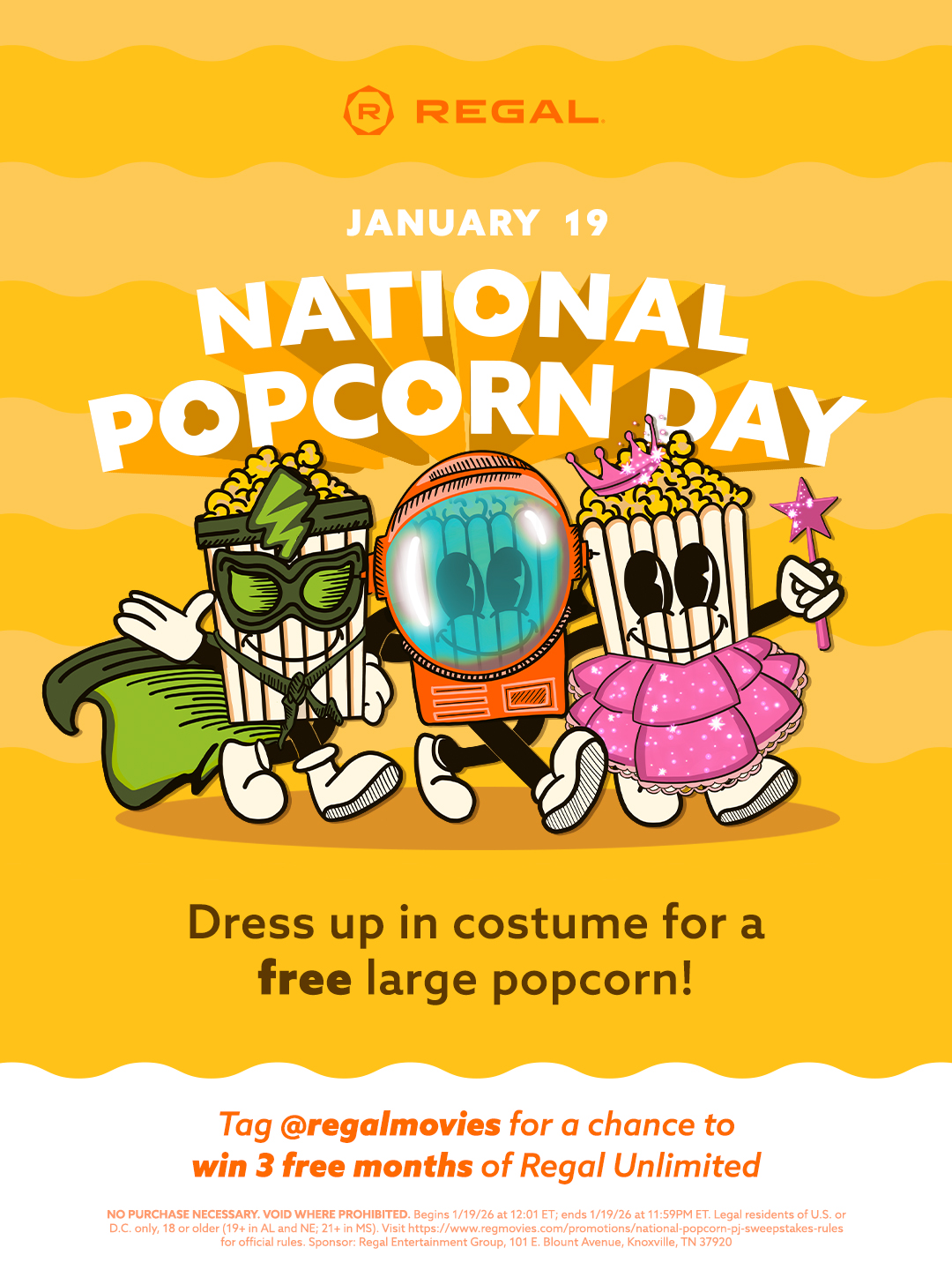 Regal - Celebrate National Popcorn Day at Regal! 🍿 Dress up in your ...