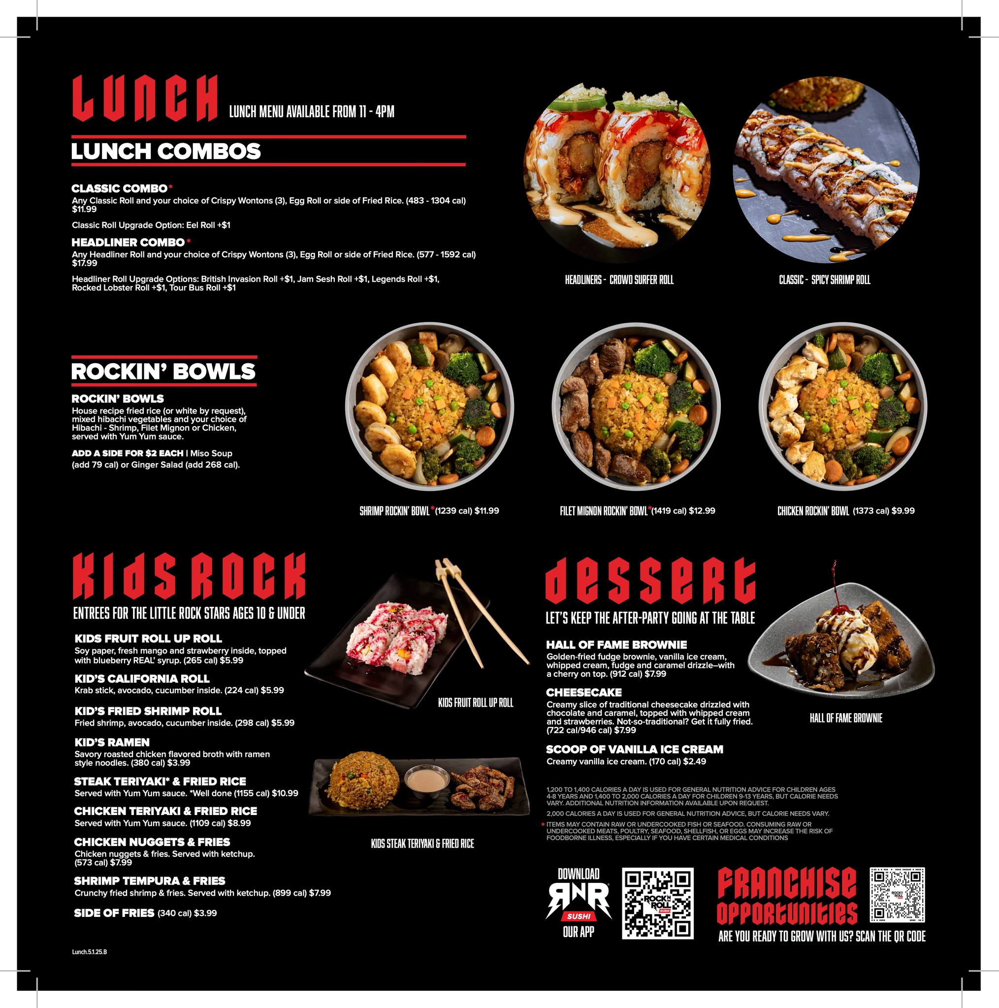 天然ライブロック　サユール・ヒジョー＆ディッセンバーメニュー Rock N Roll Sushi introduces new menu items