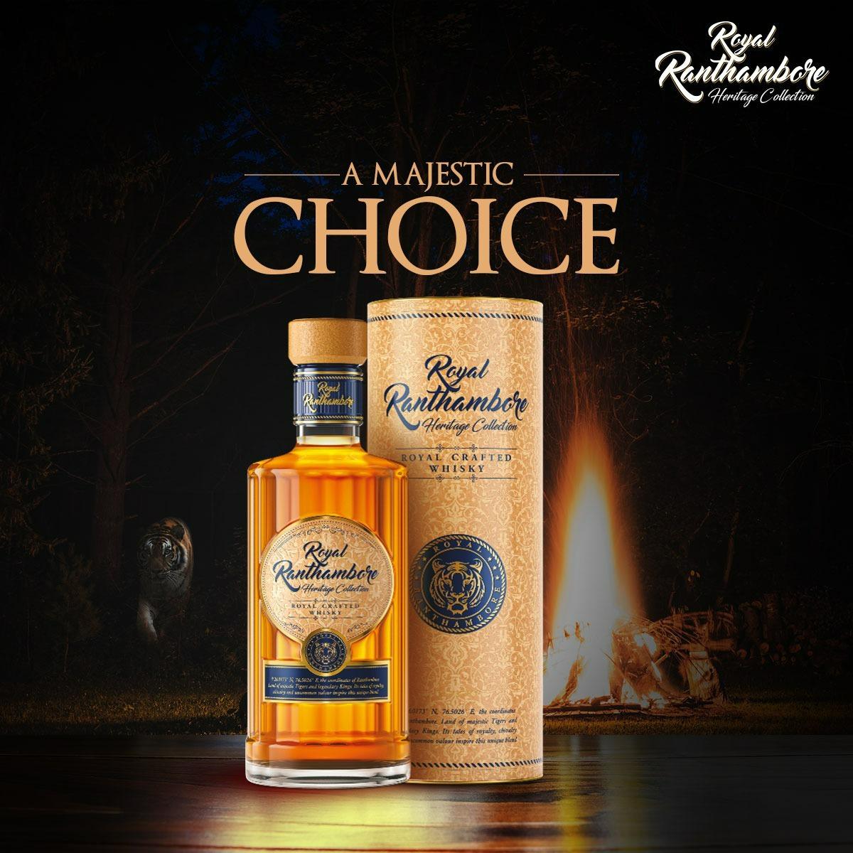 Each sip of Royal Ranthambore Whisky exudes the essence of majesty