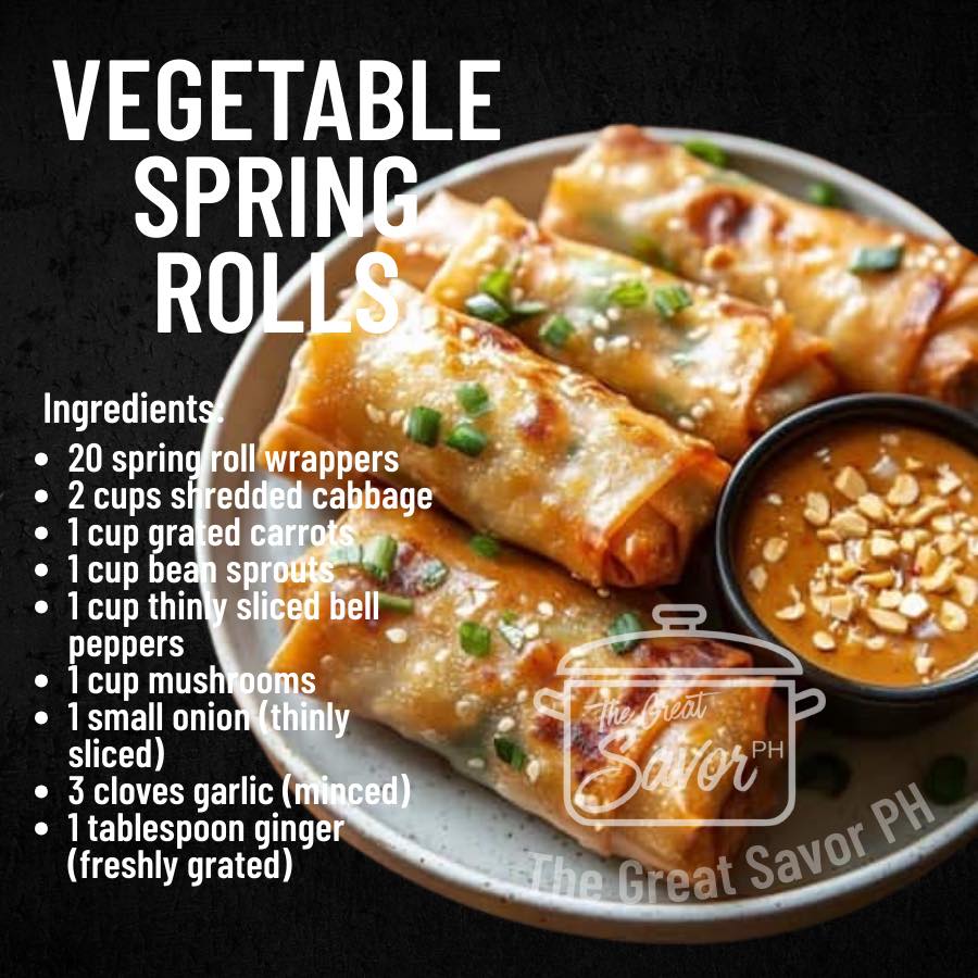 The GREAT - Vegetable Spring Rolls Ingredients * 20 spring roll ...