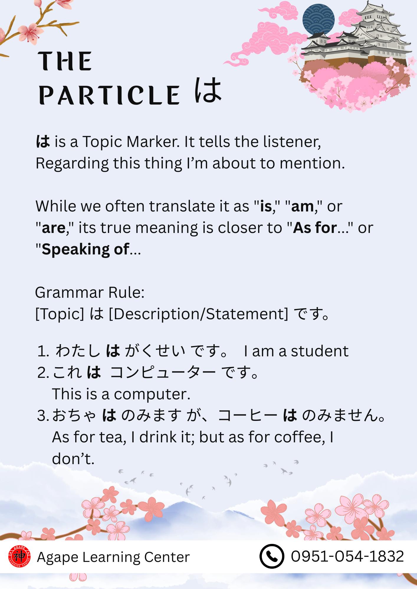 Agape - Master the Basics: The Particle は (wa) Ever wonder why Japanese ...