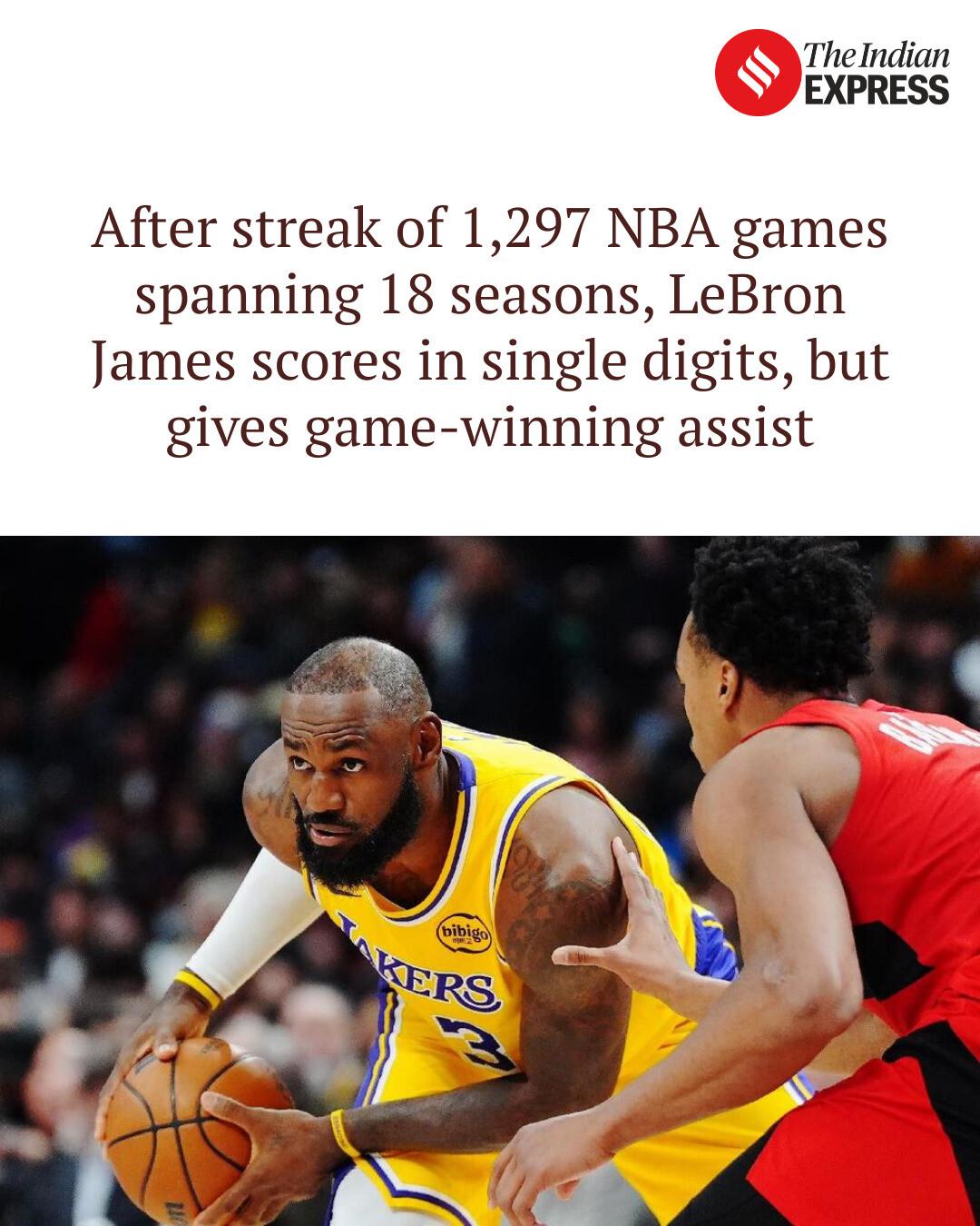 Indian Express - After streak of 1,297 NBA games spanning... | Facebook