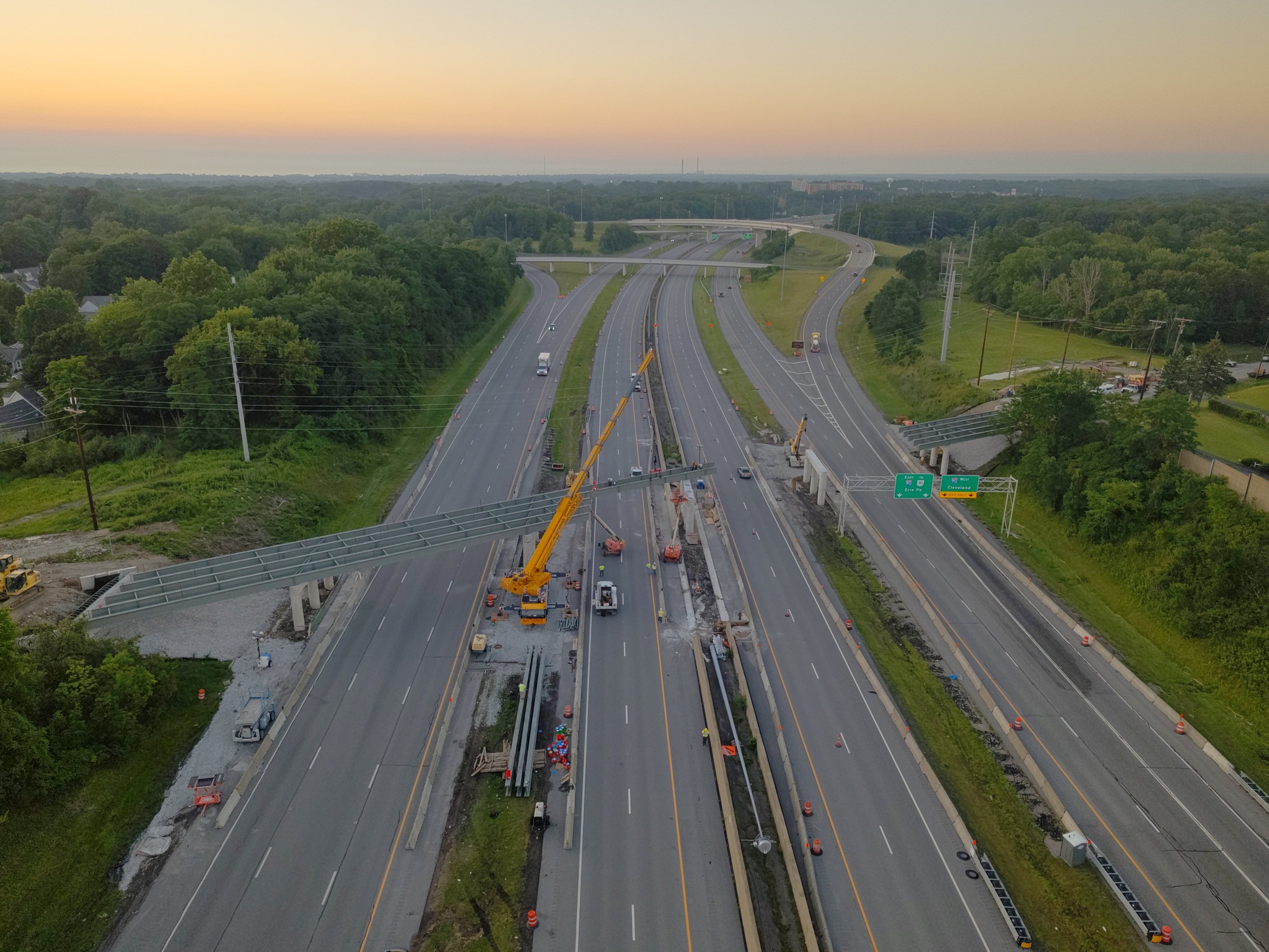 This week, beams are being placed on the U.S. 6 bridge over I-271