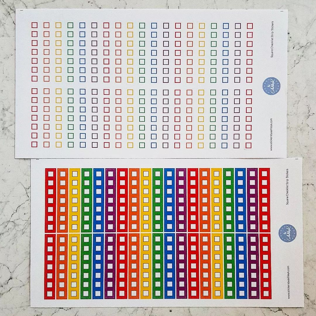 Square checklist strip stickers in... - Stickers By AshleyK