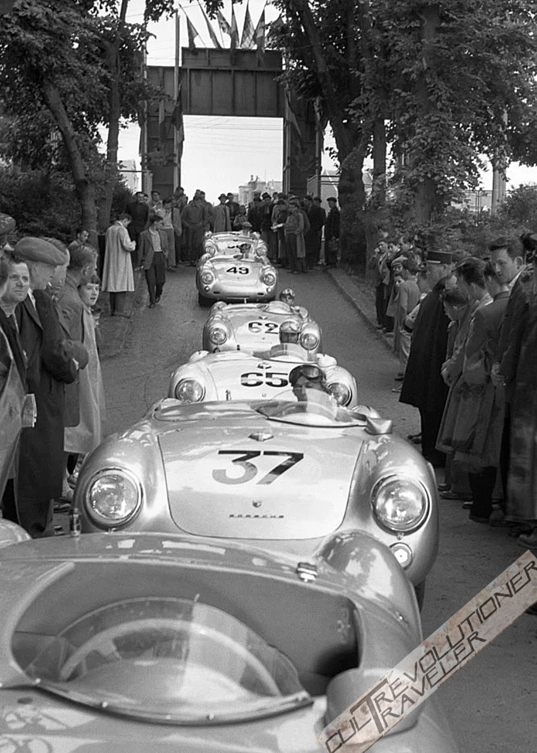 The Porsche Army entering to Le Mans Year 1955 Le Mans 24 Hs. Row
