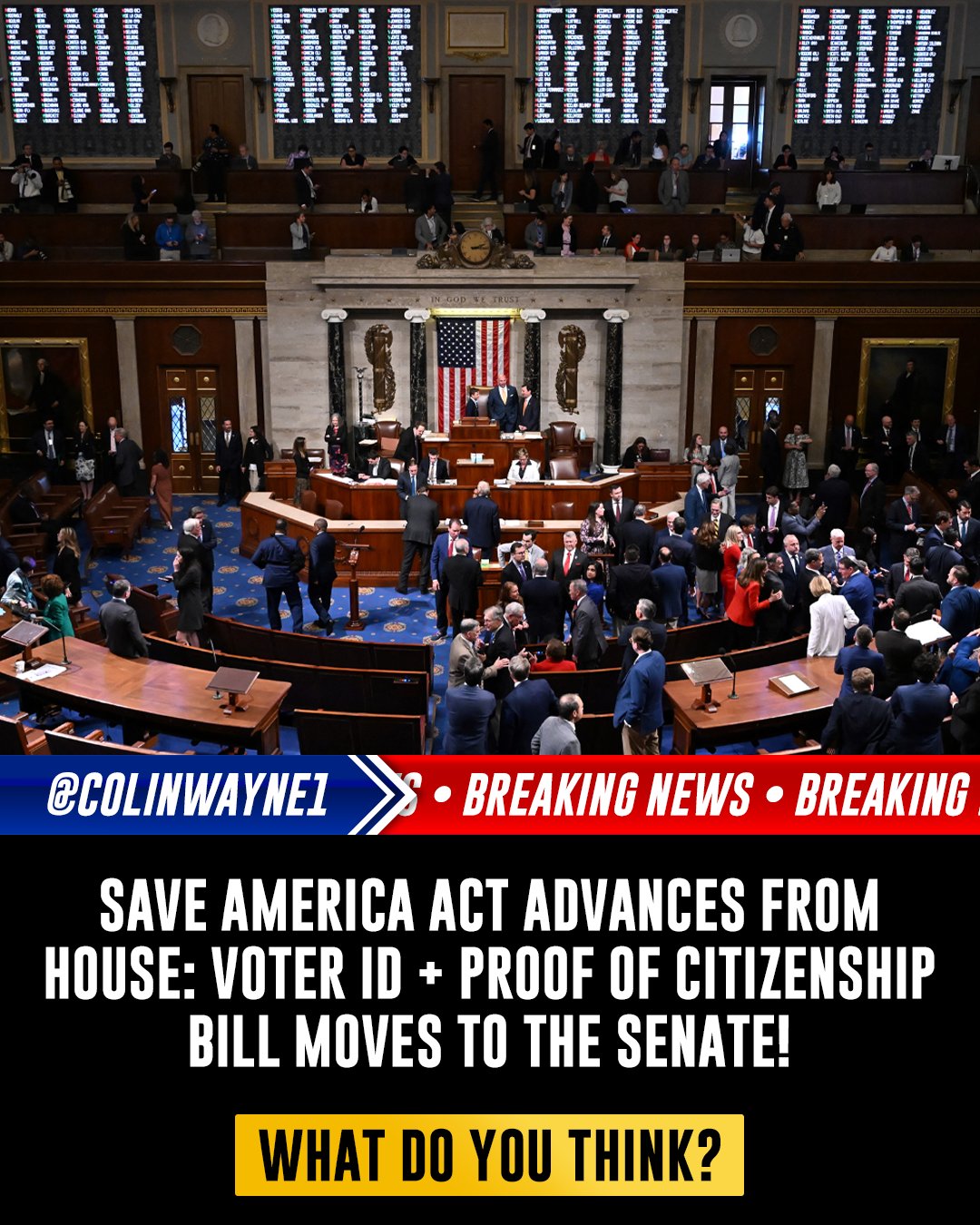 Colin - 🇺🇸 The SAVE America Act just cleared the U.S. House. Proof of ...