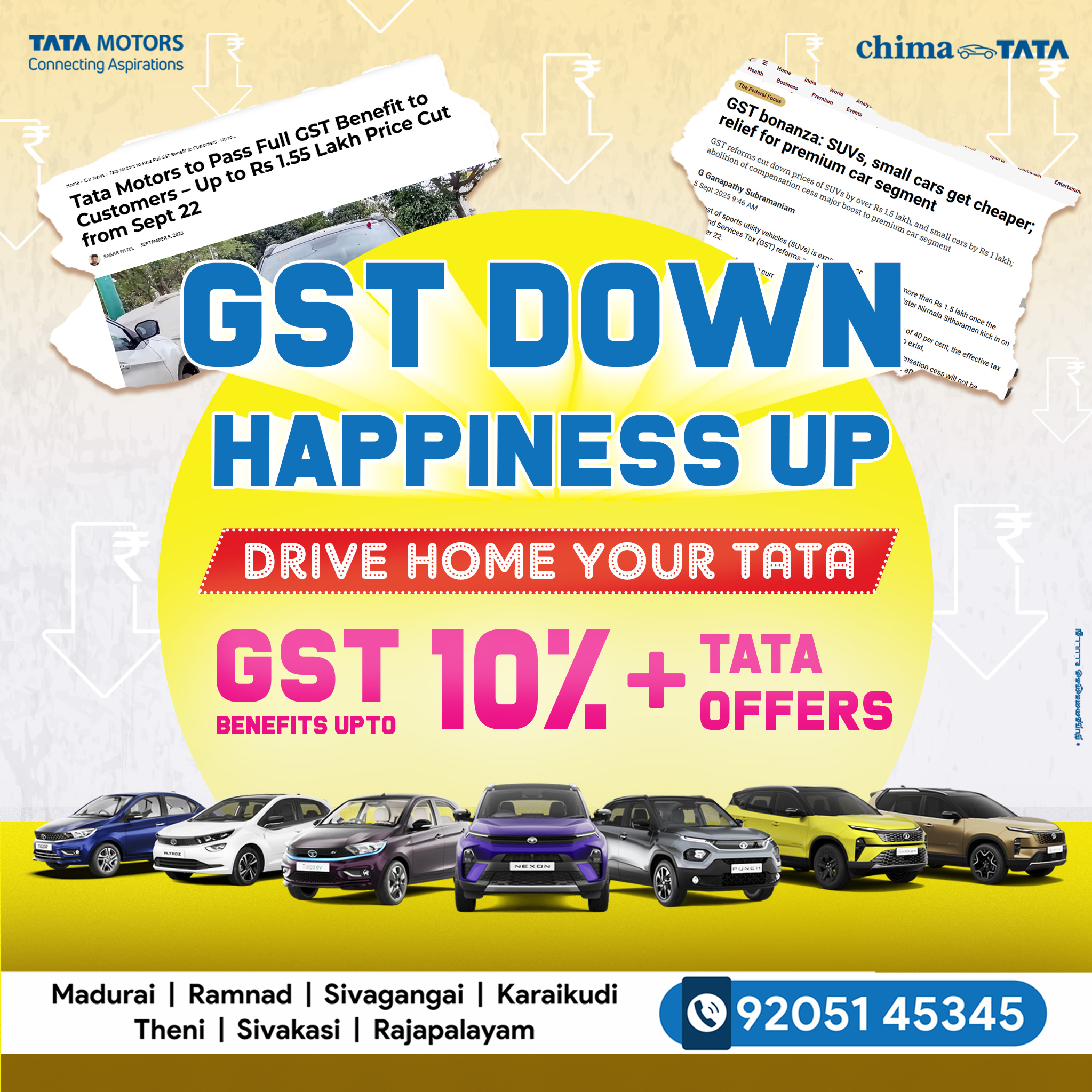 Chima - 🚘 GST DOWN, HAPPINESS UP! 🚘 Drive home your favorite Tata car ...