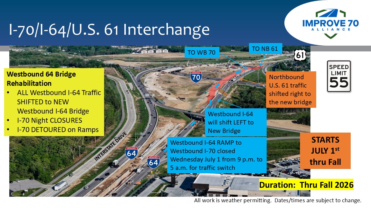 ST. CHARLES COUNTY – Crews with the Improve I-70 Warrenton to