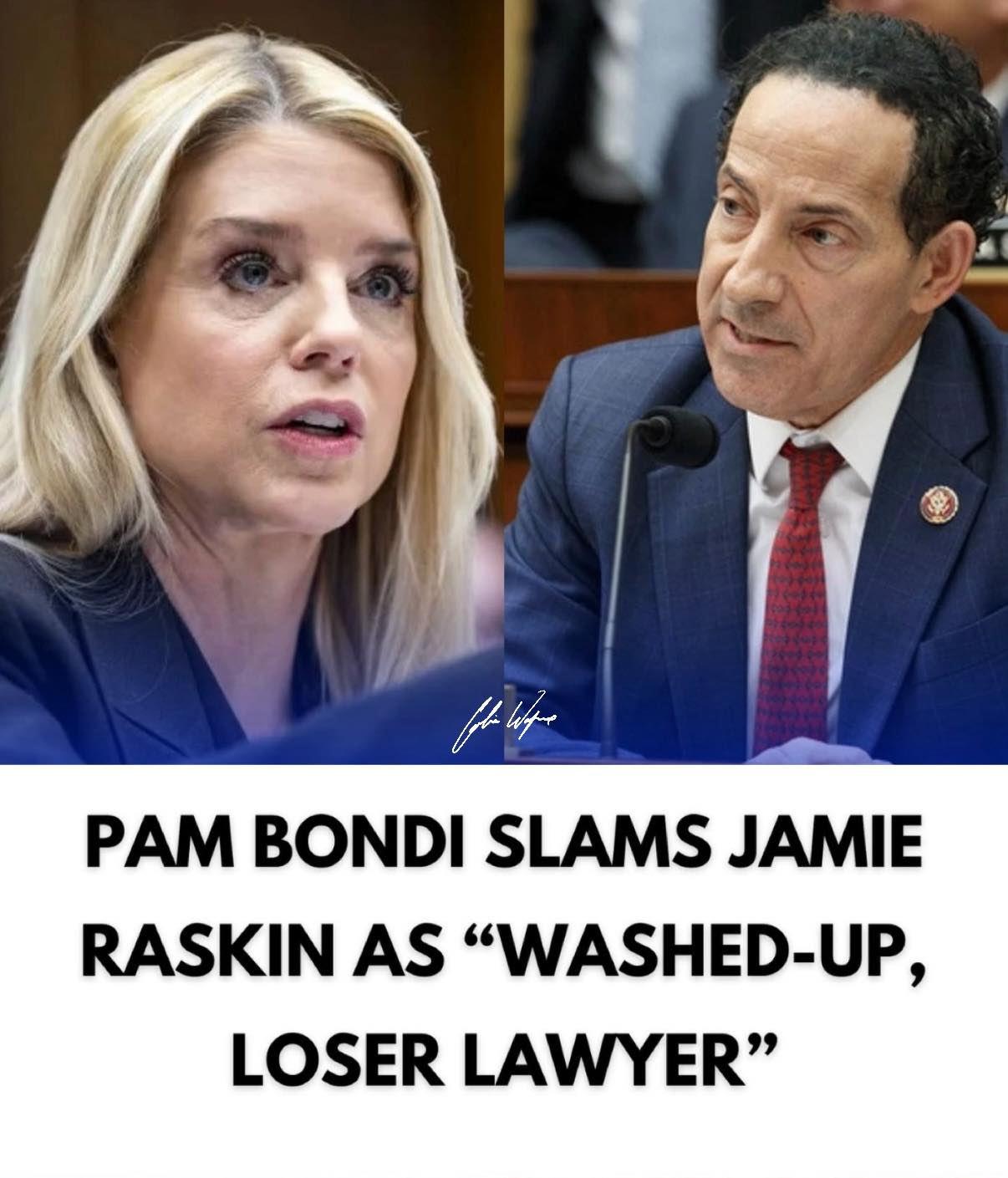 Colin Wayne - 🅱️ Pam Bondi unloaded on Jamie Raskin during... | Facebook