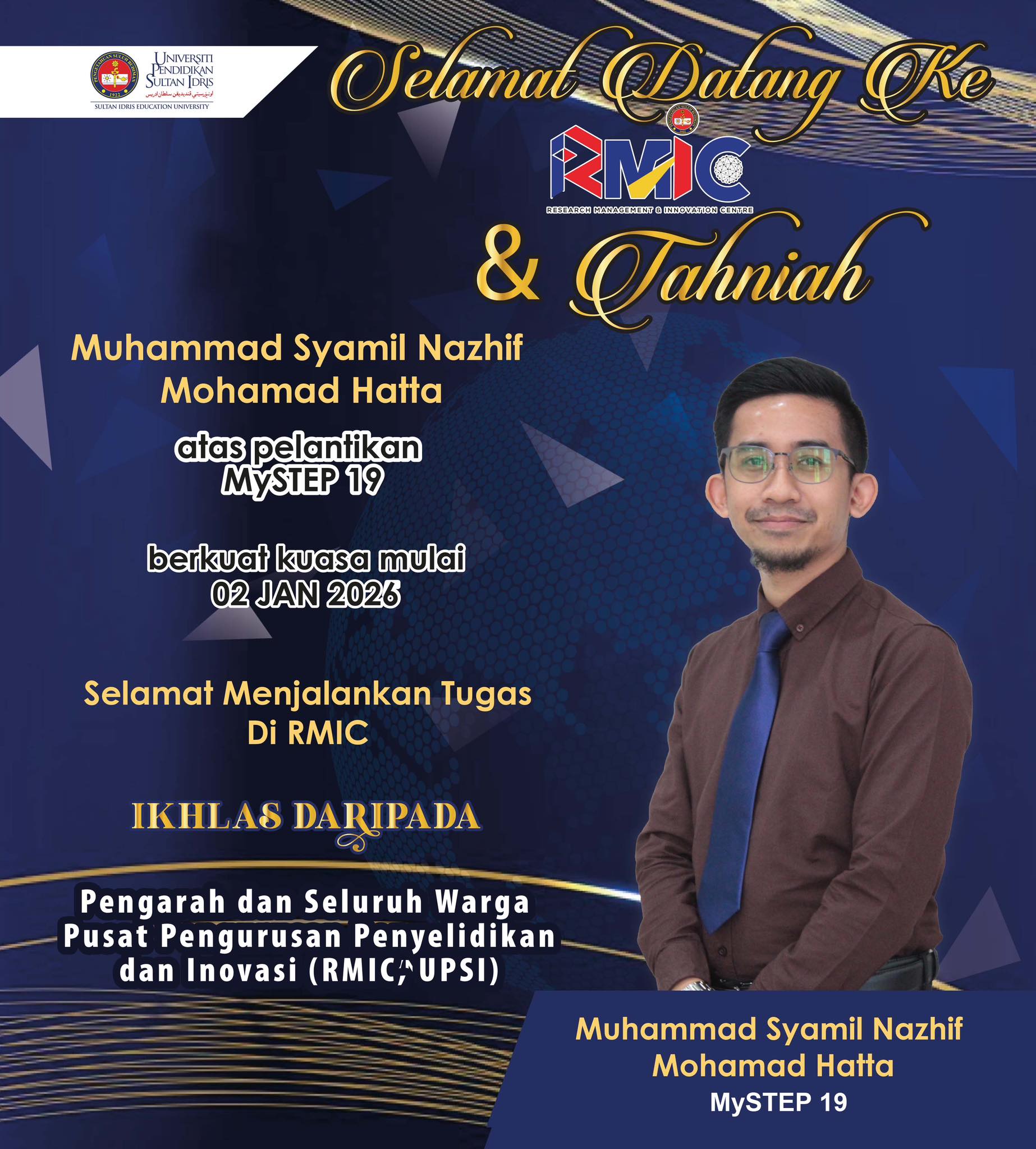 RMIC - Seluruh keluarga RMIC UPSI dengan ini mengucapkan tahniah dan ...