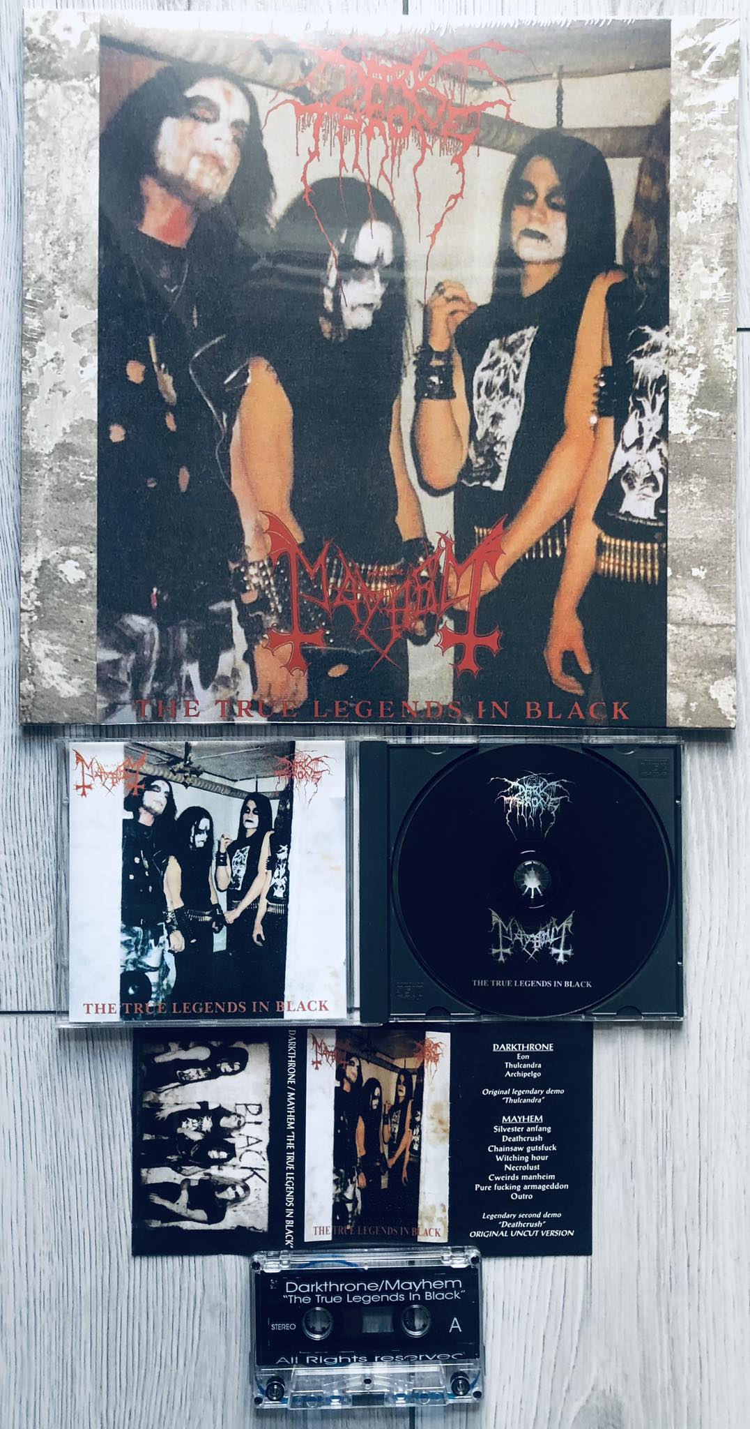 Darkthrone / MayheM „The True Legends In Black'' bootleg split LP
