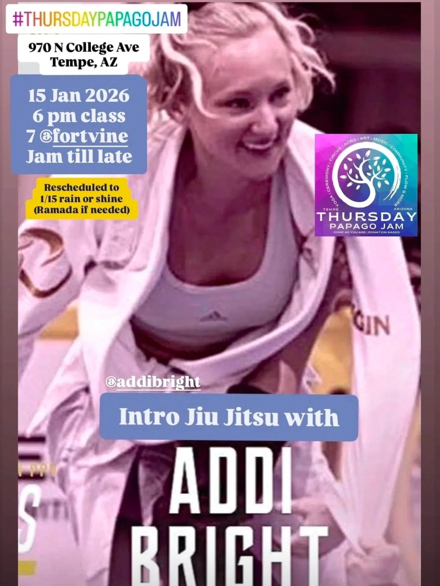 15 Jan 2026 6pm 🤸intro to Jiu Jitsu... - Thursday Papago Jam | Facebook