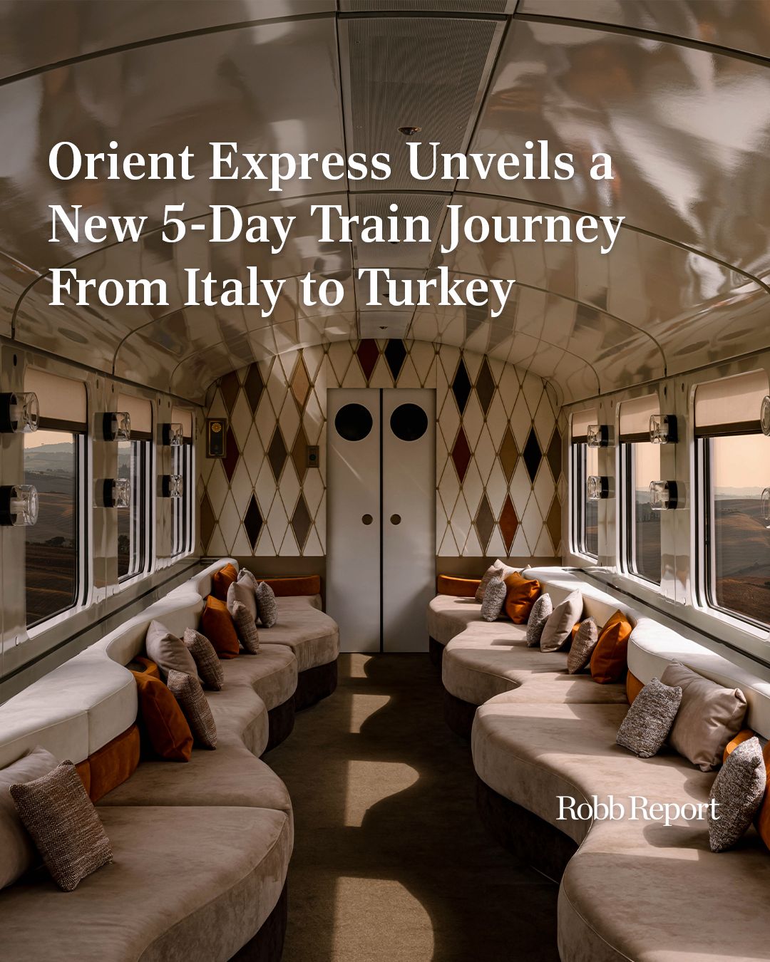 As the sun sets over Istanbul, La Dolce Vita Orient Express sets