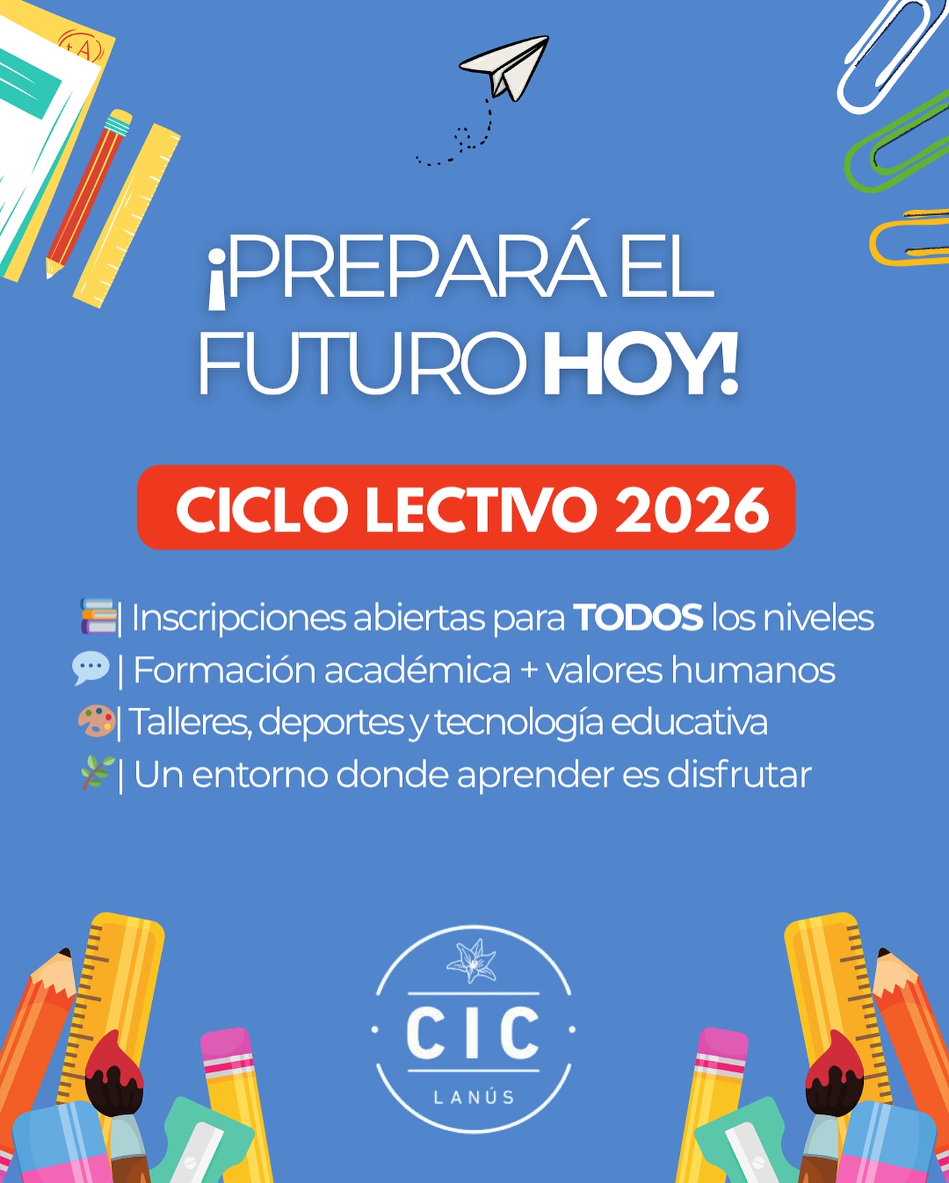 CIC - 📚 ¡Abrimos las inscripciones para el Ciclo Lectivo 2026! 📚 Formá ...
