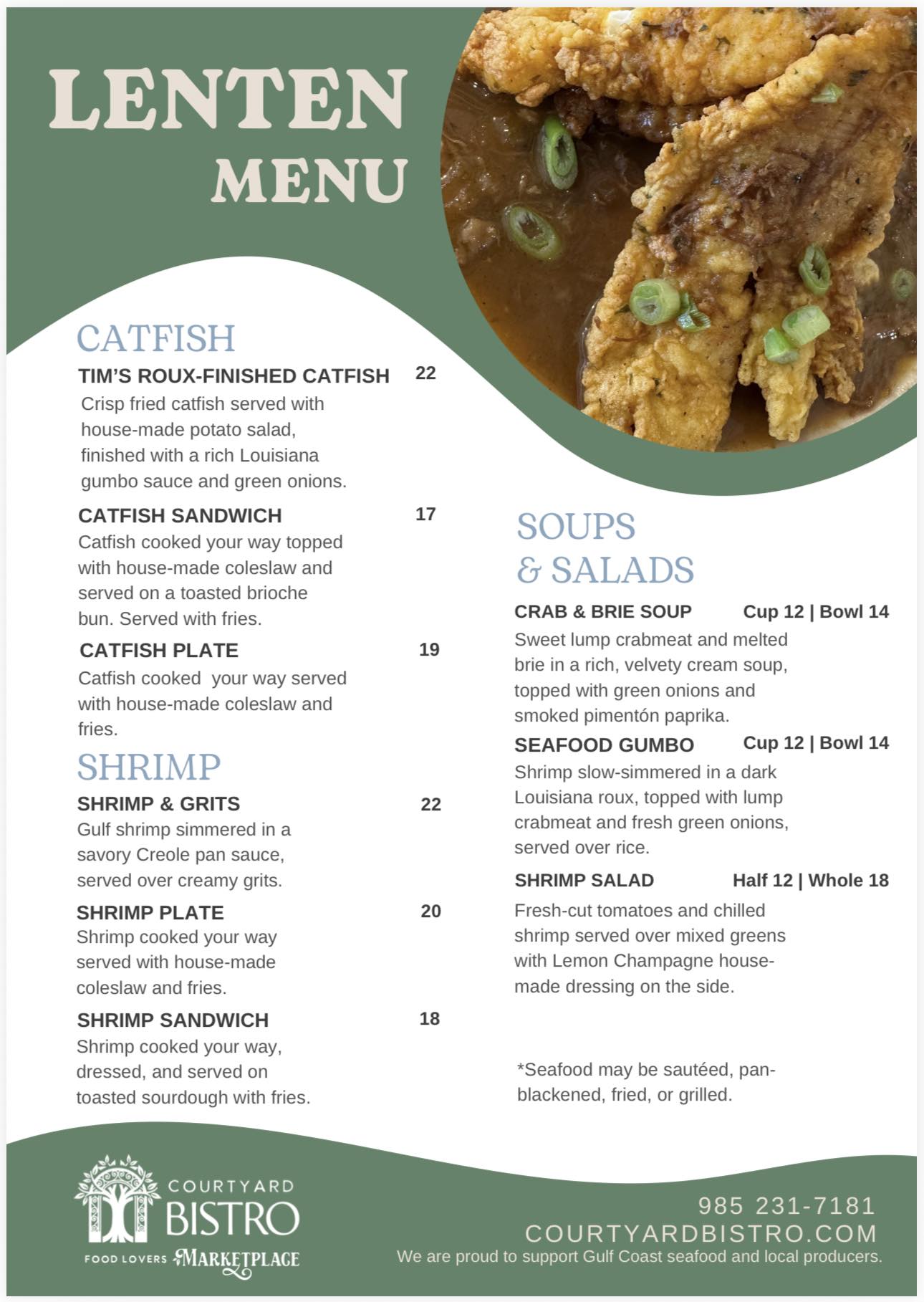 Courtyard - We’ve been busy in the kitchen. Our Lenten menu starts Ash ...