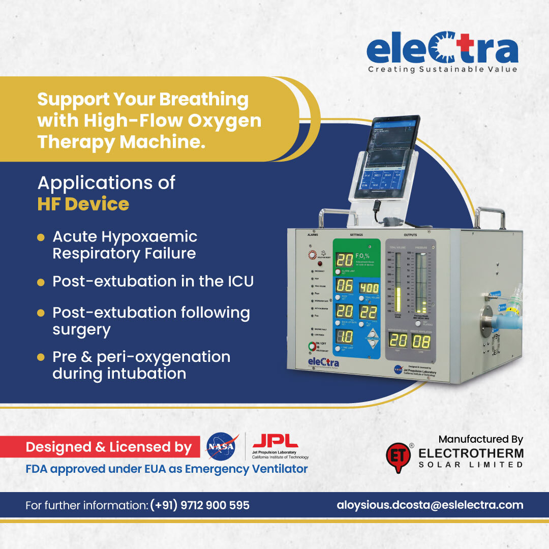 High flow oxygen therapy is a form of... - Electra Ventilator | Facebook
