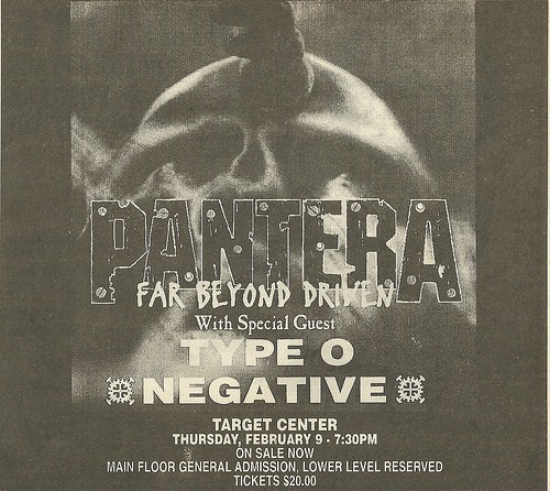 Pantera's Far Beyond Driven tour at Starwood Amphitheatre in 1994