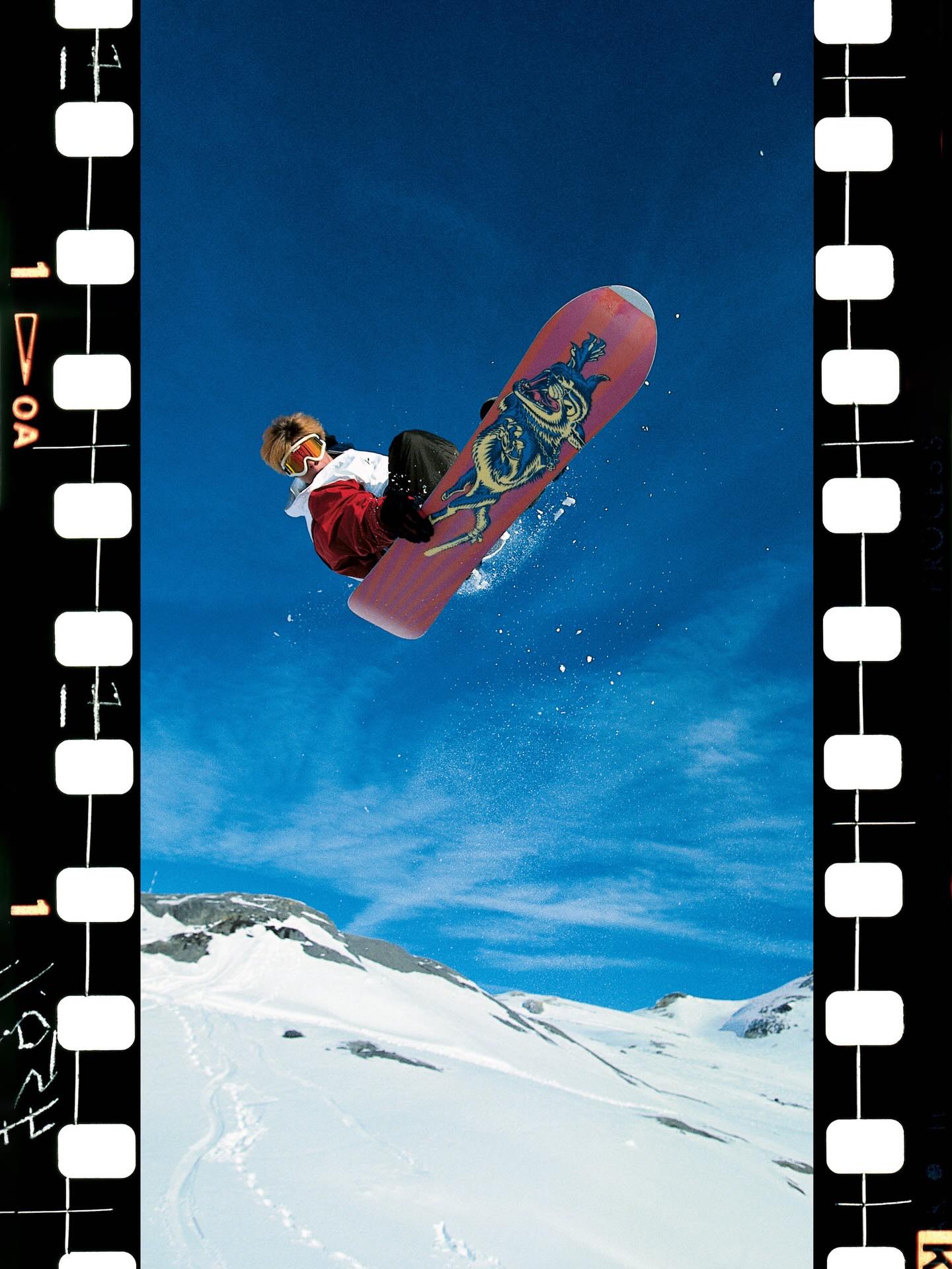 Terje Haakonsen snowboarding in Albona, Arlberg, around 1993
