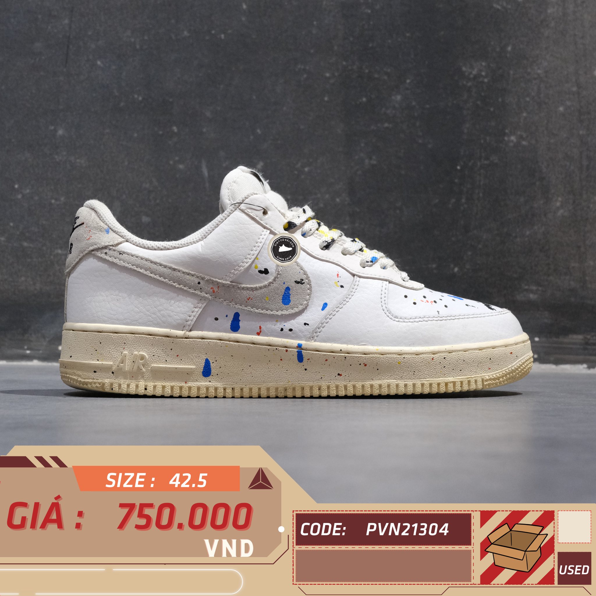 Giày - 📌Nike Air Force 1 '07 LV8 Paint Splatter CZ0339 100 📏 Size: SIZE ...