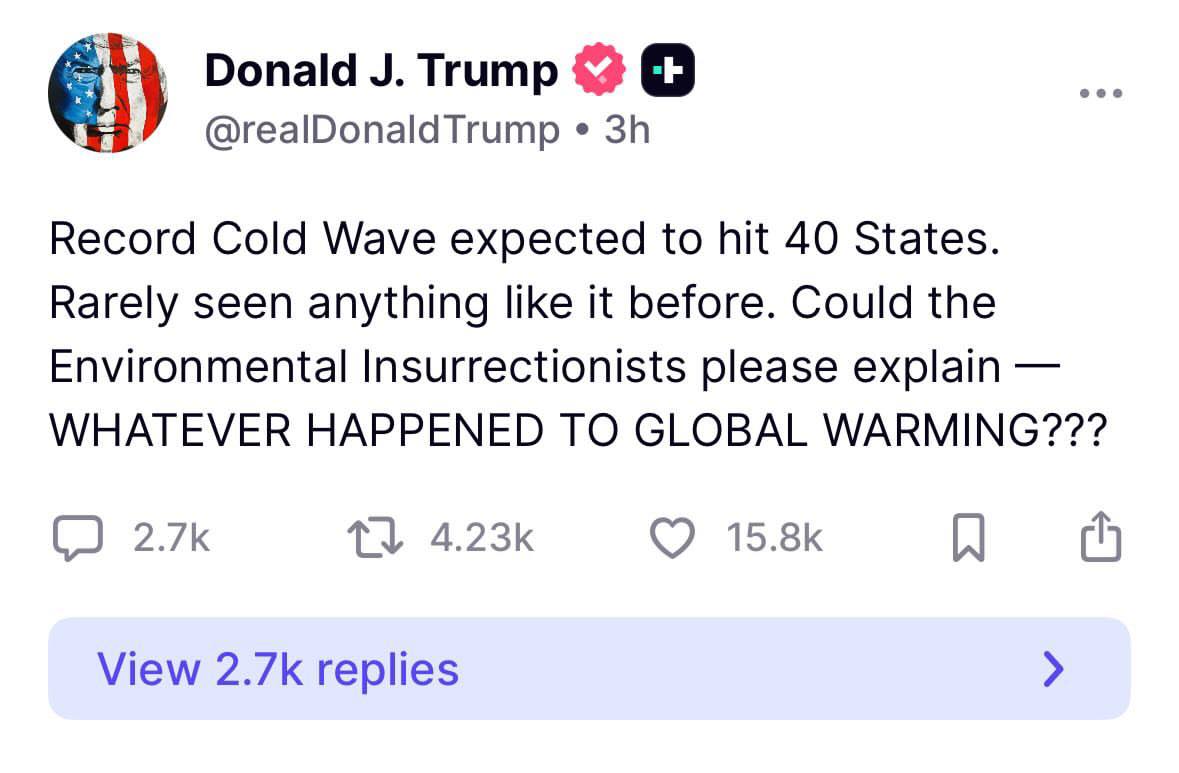 Mike Levin - Pointing to a severe cold wave and sneering... | Facebook