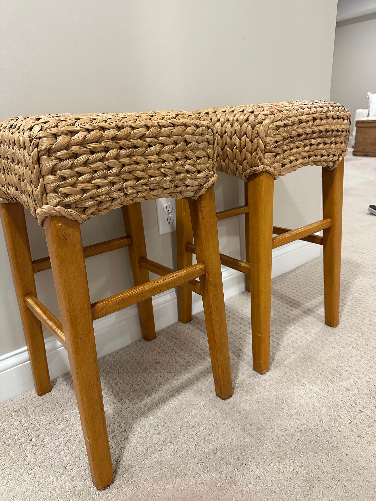 Pottery Barn Seagrass Bar Stoolsnull