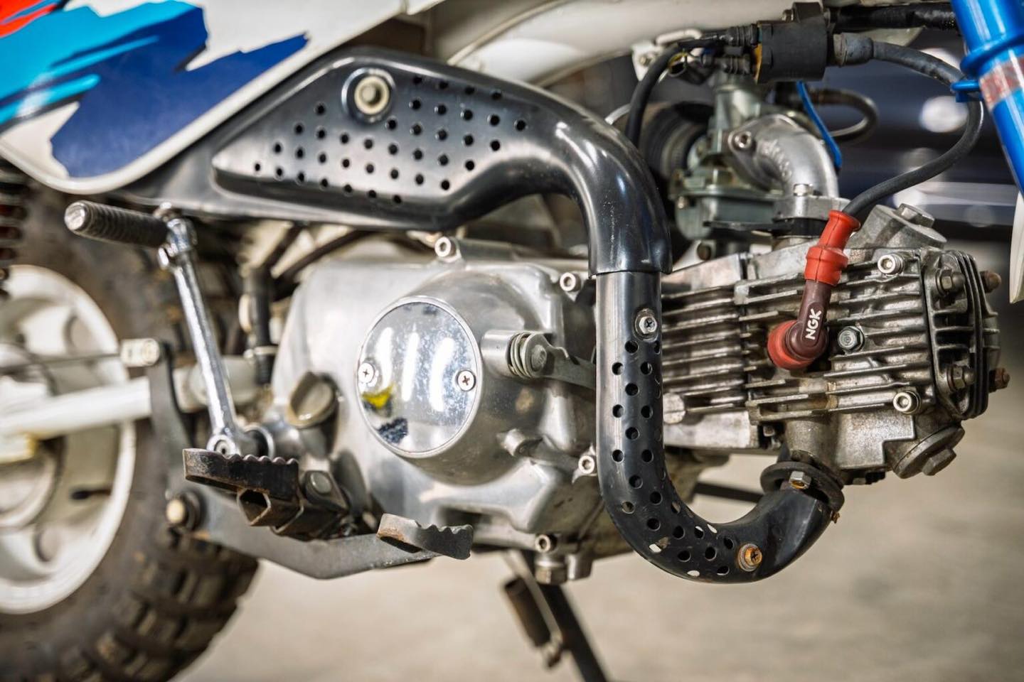 This is a rare Honda Z50R Baja, also known as a monkey bike. These 