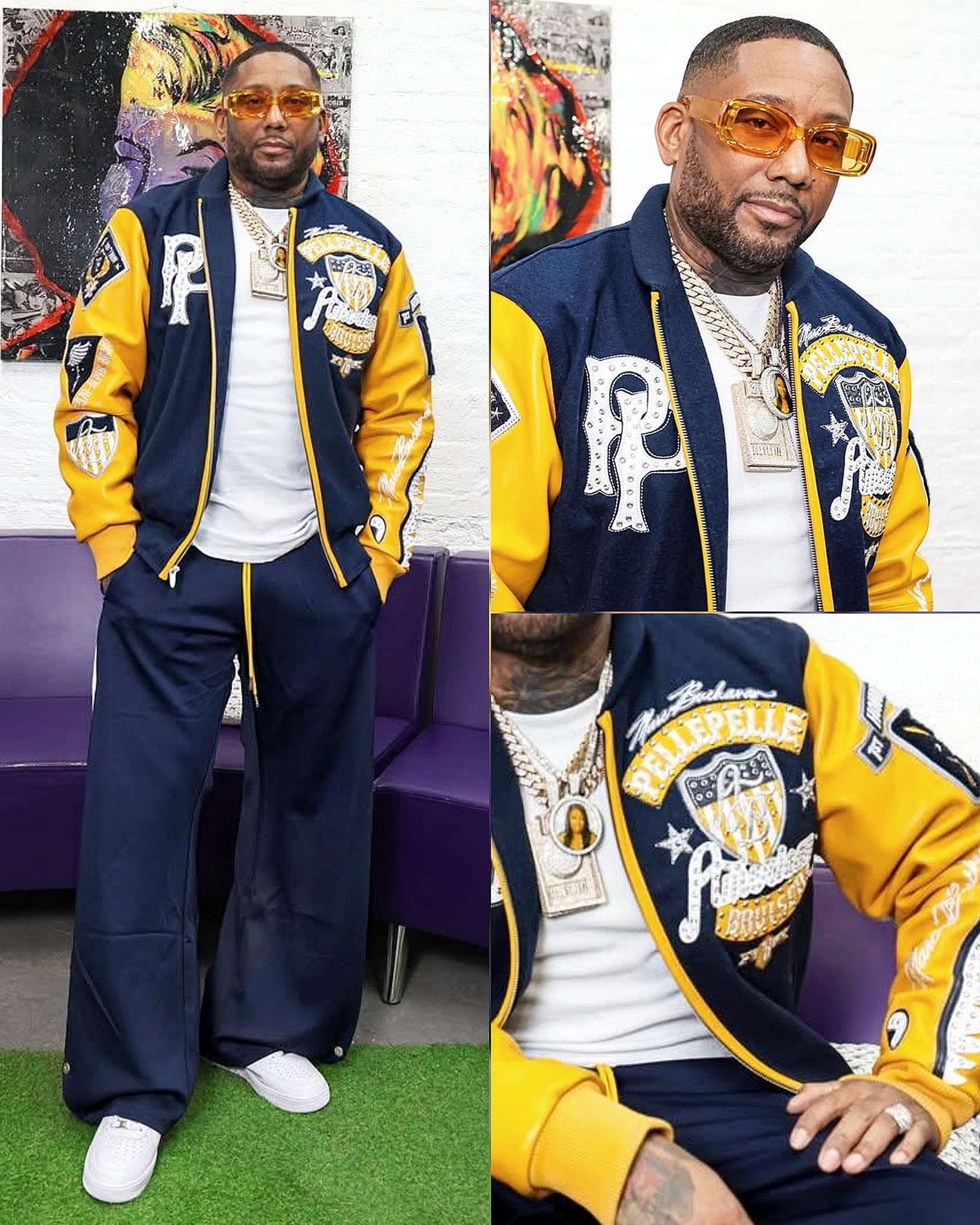 New photos of Maino looking fresh in that Pelle Pelle jacket