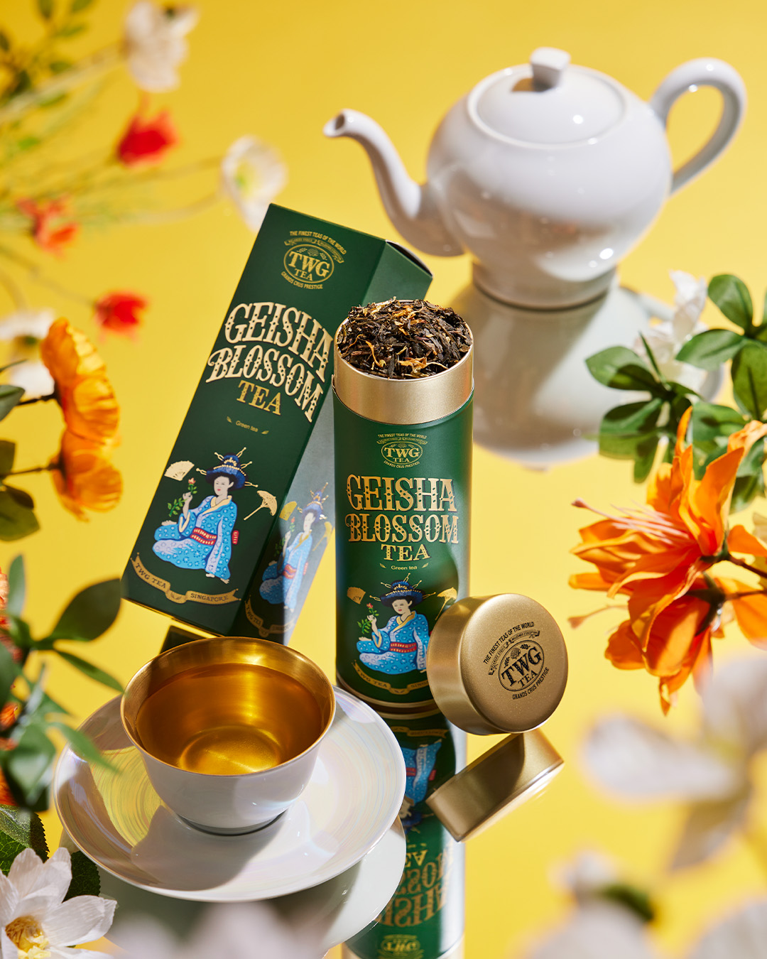 Let spring's gentle calm wash over you with Geisha Blossom Tea, a