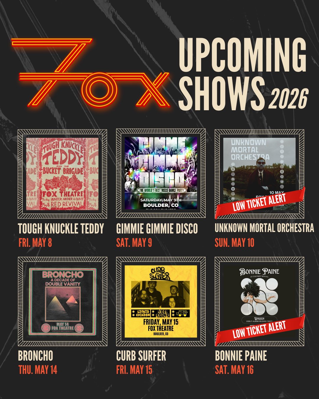 Who are you seeing at the Fox this month? 5.7 🦬C U Next Term