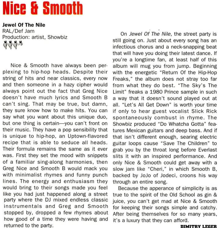 The Source Album Review Record Report: Nice & Smooth, Jewel Of The