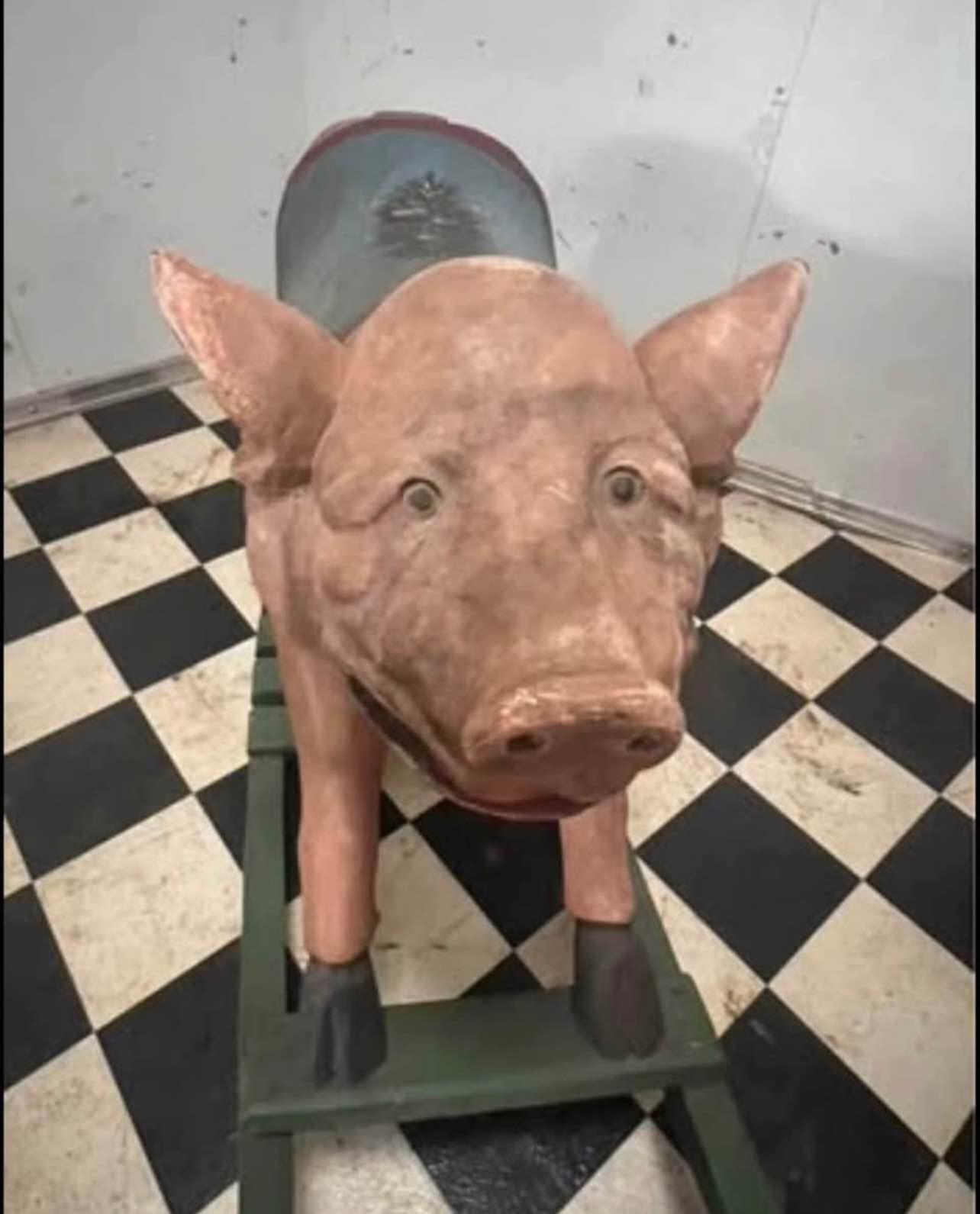 1900's Hand Carved Wooden Pig Rocker Farm Decor-BBQ RESTAURANT? Vintage ...