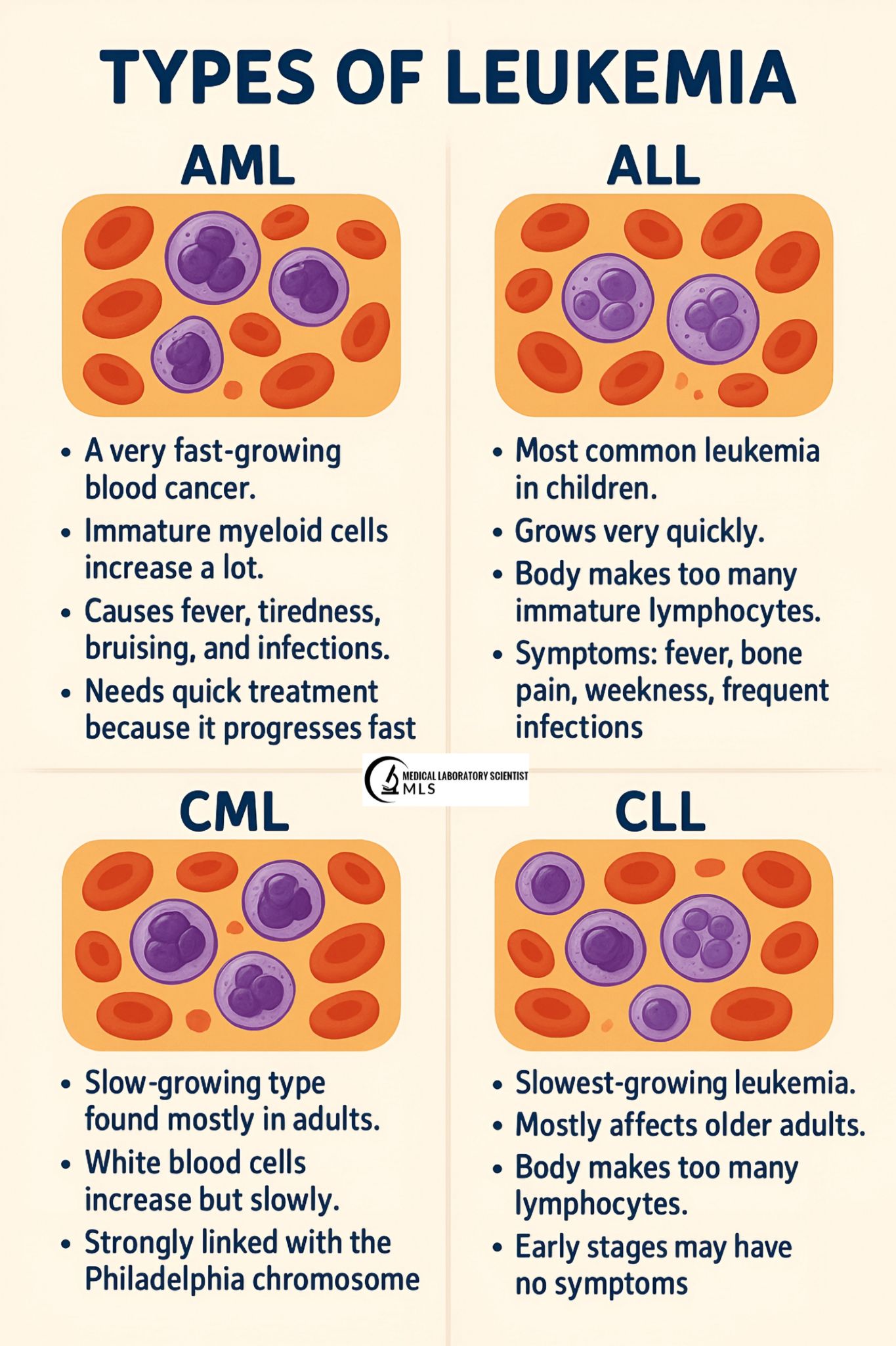 4 Major Leukemia... - Medical Laboratory Scientist - MLS | Facebook
