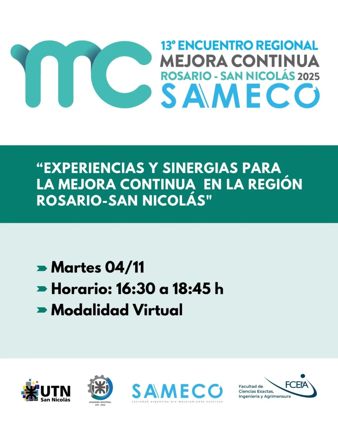 💻La FCEIA invita a participar del Encuentro Regional SAMECO 2025 ...
