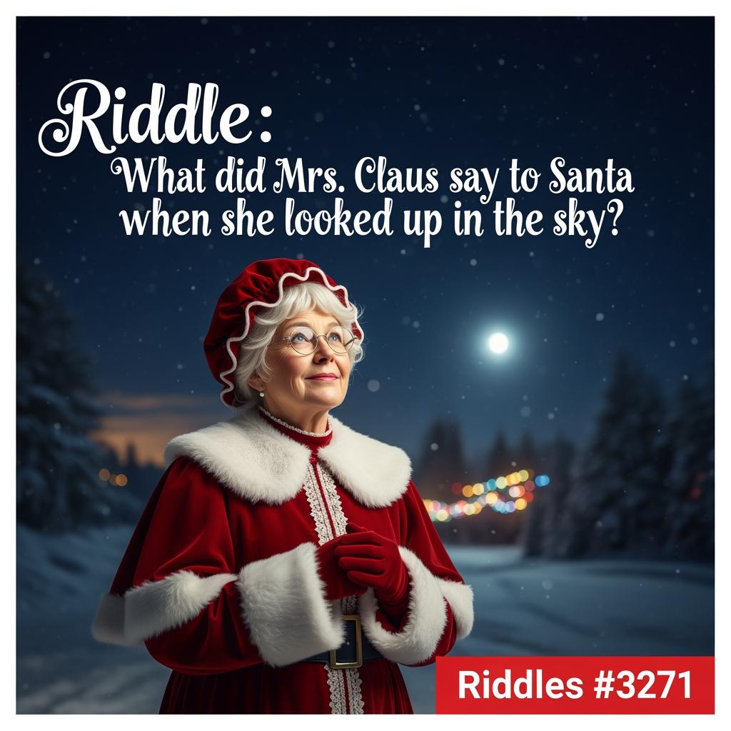 Riddles - Riddle: What did Mrs. Claus say to Santa when she looked up ...