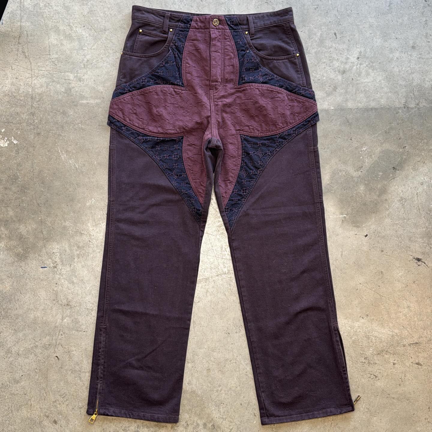Louis Vuitton monogram flower denim pants now available in store