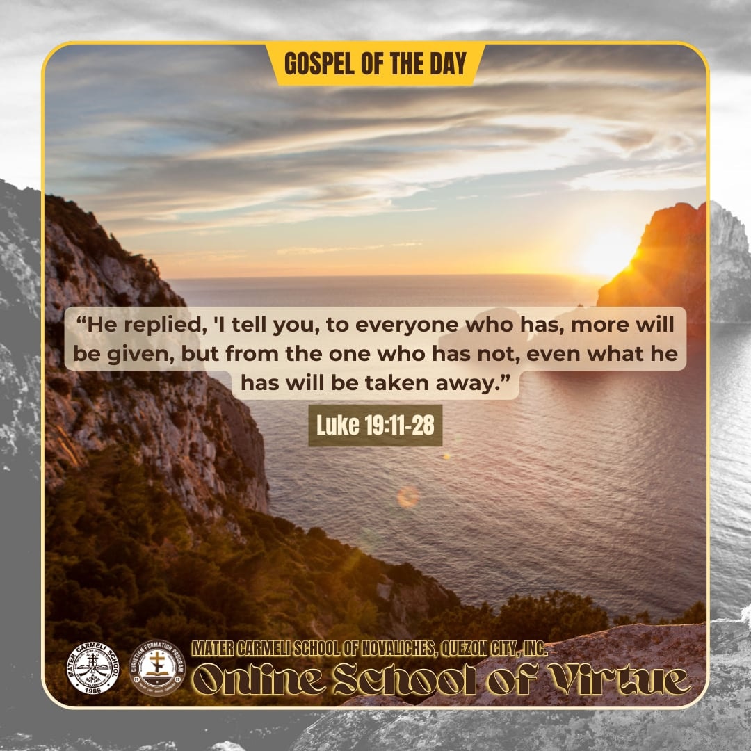 Mater - November 19, 2025 | Wednesday Luke 19:11-28 While people were ...