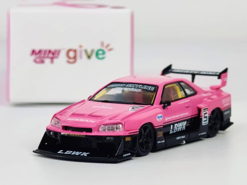 🔴 Nissan LB-ER34 Super Silhouette SKYLINE MINI GT Give x Diecast