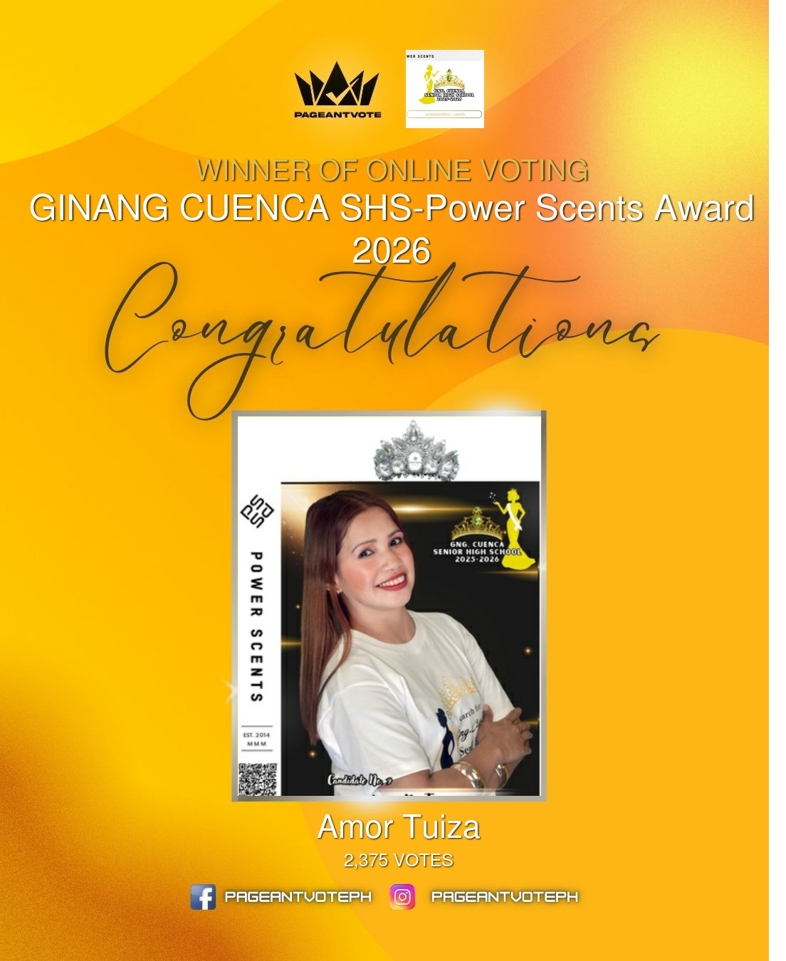 Pageant - Congratulations, Amor Tuiza! 🎉 Winner of GINANG CUENCA SHS ...