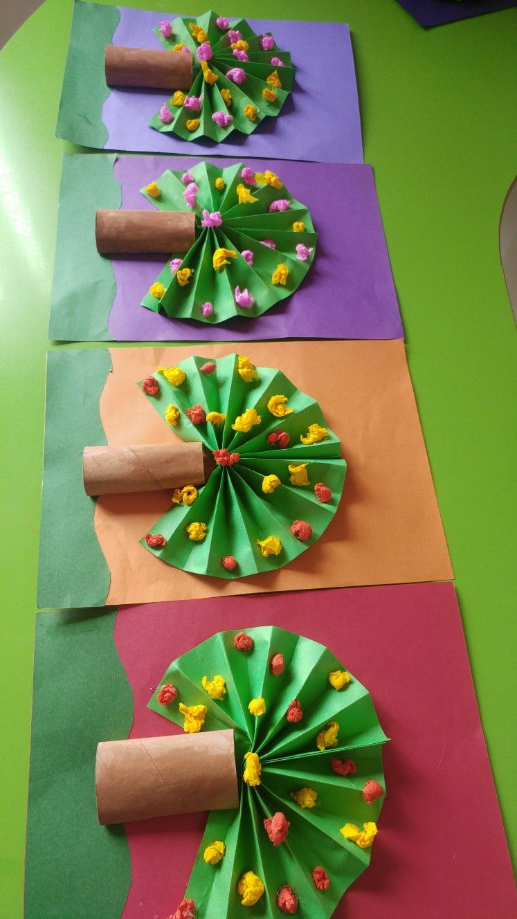 Art - How I made paper roll trees with folded leaves art | Facebook